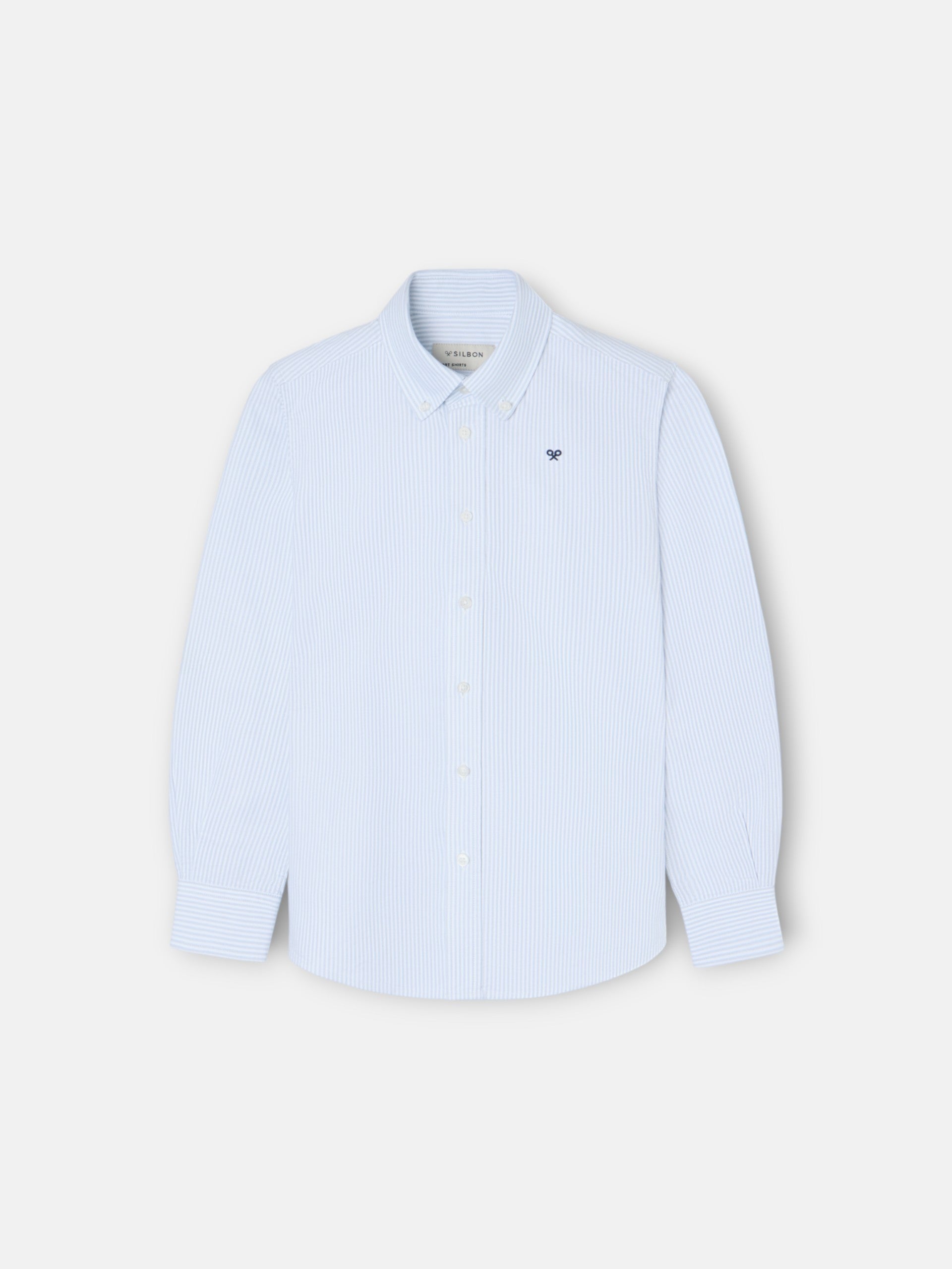 Camisa desportiva criança riscas oxford verde