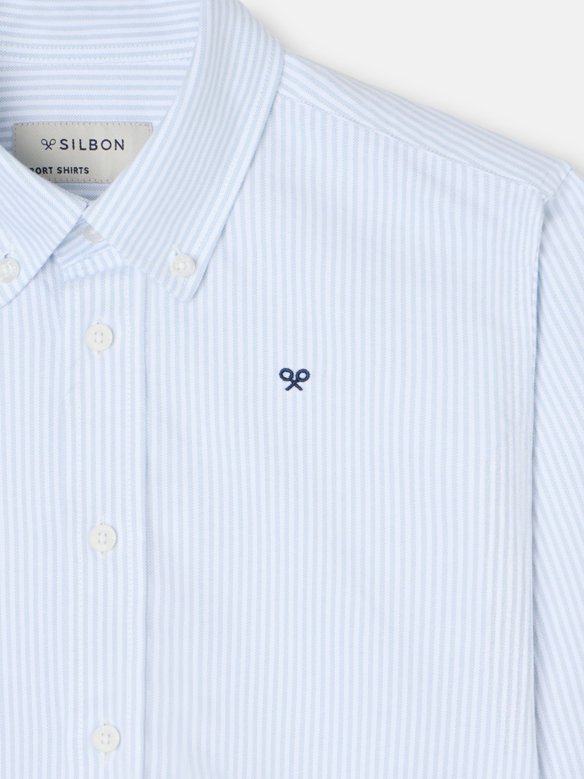Camisa desportiva criança riscas oxford verde