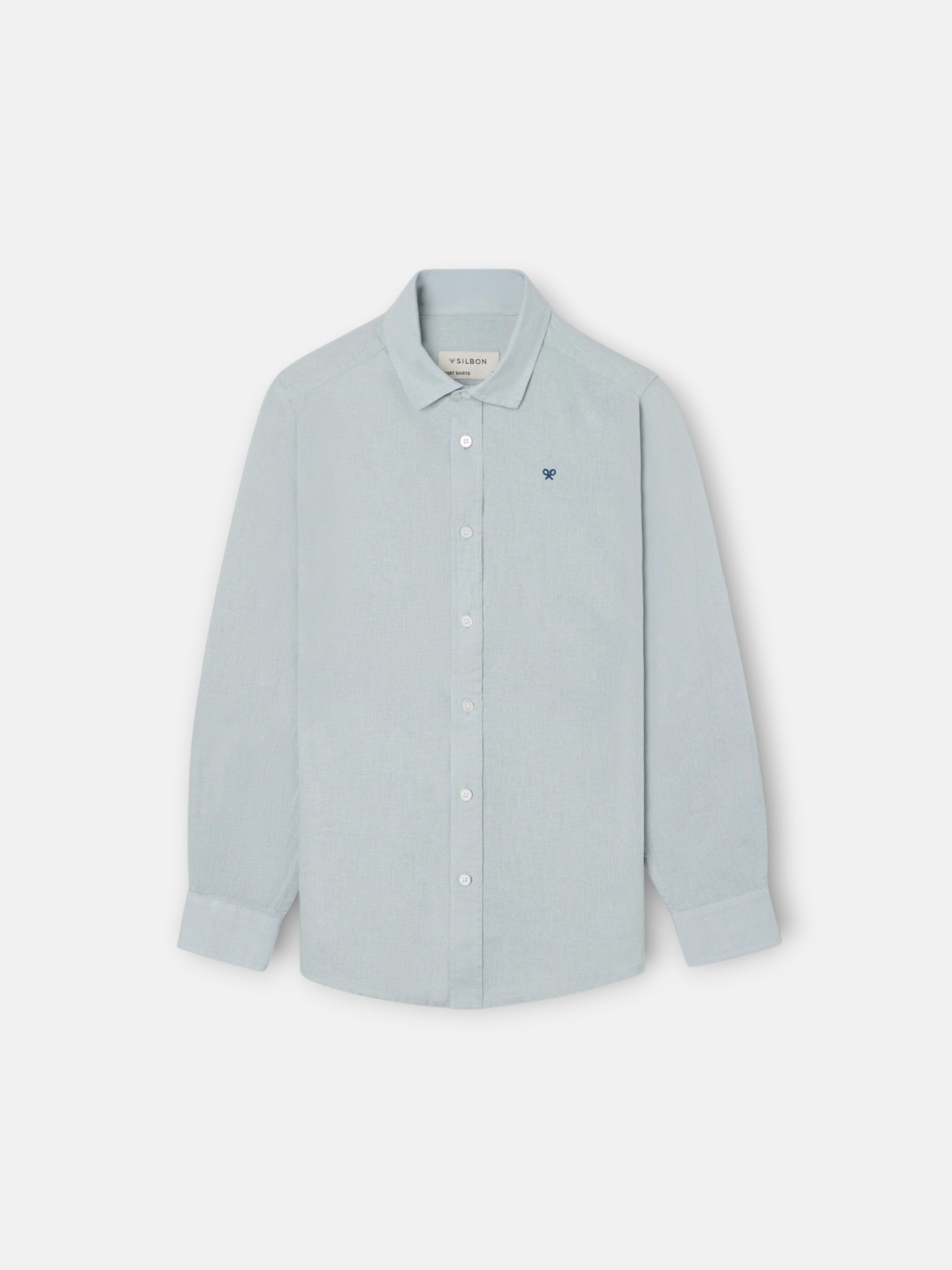 Green linen sport shirt for kids