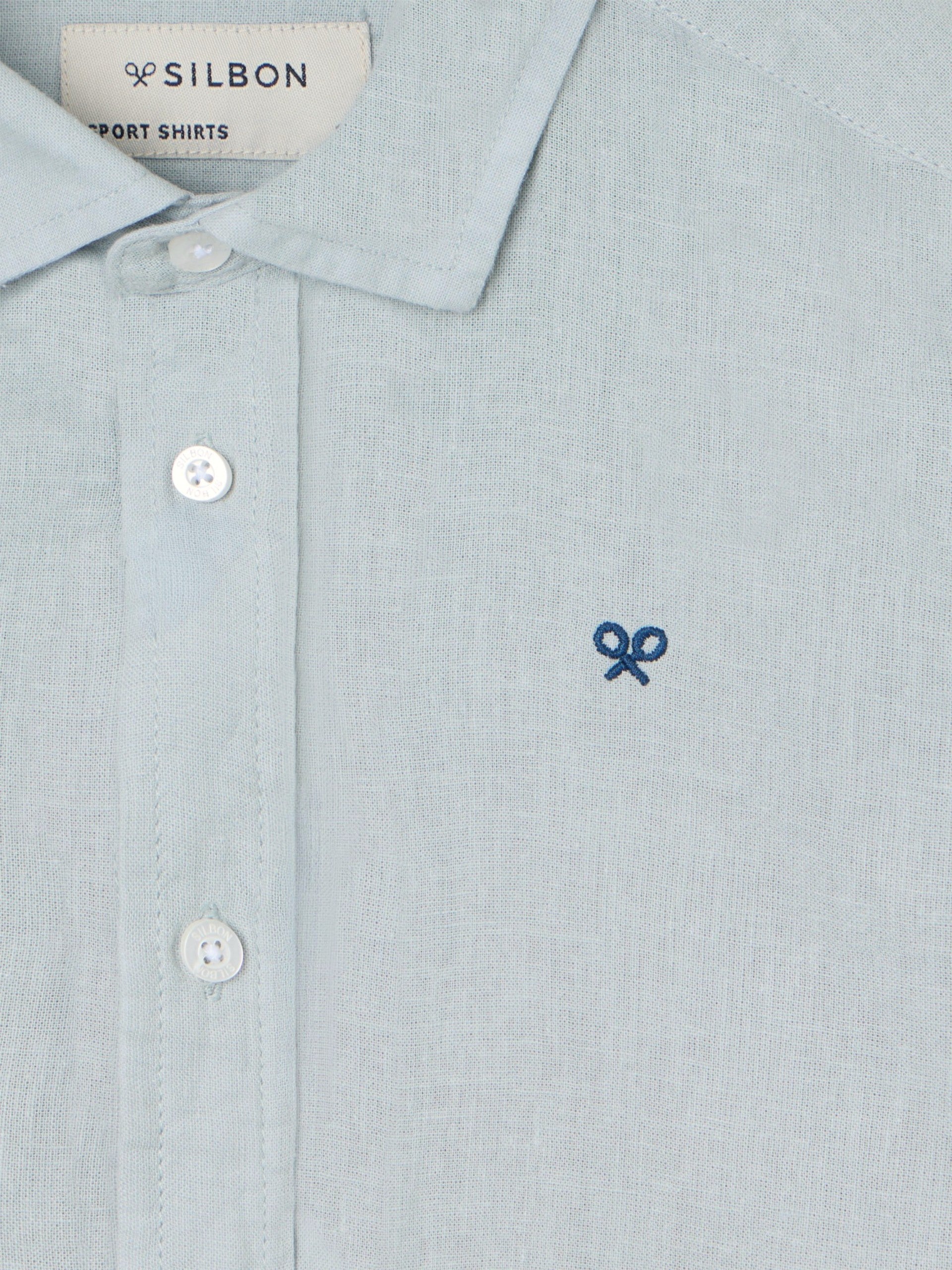 Green linen sport shirt for kids
