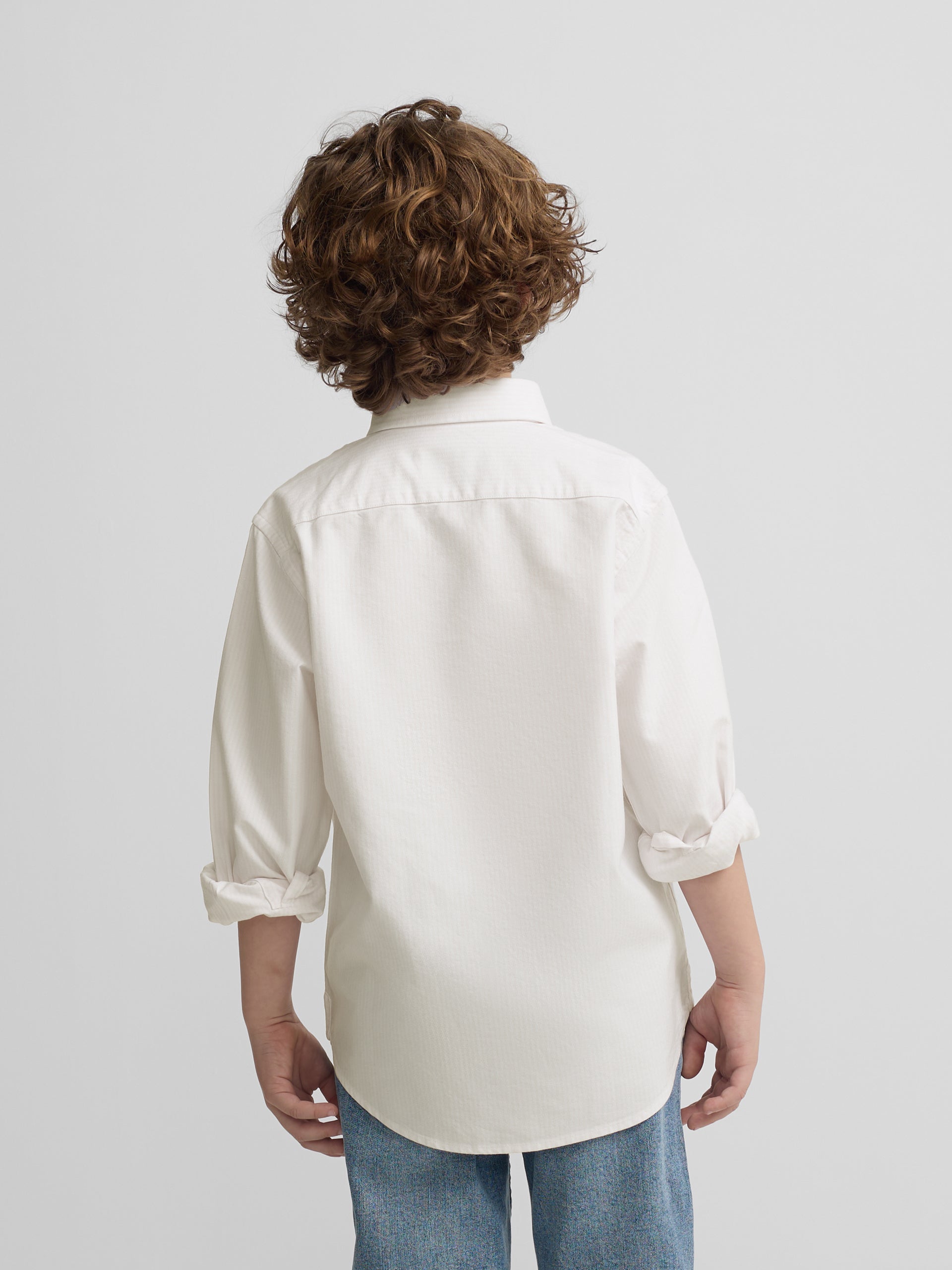 Camisa sport kids rayas oxford amarillo