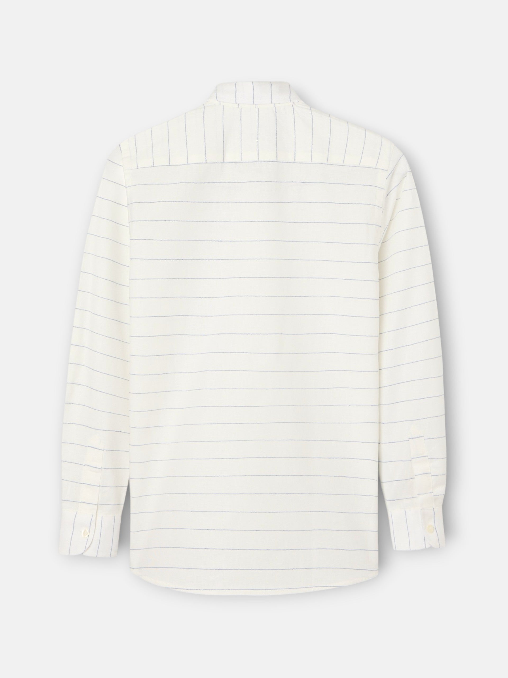 Chemise enfant en lin à fines rayures bleues