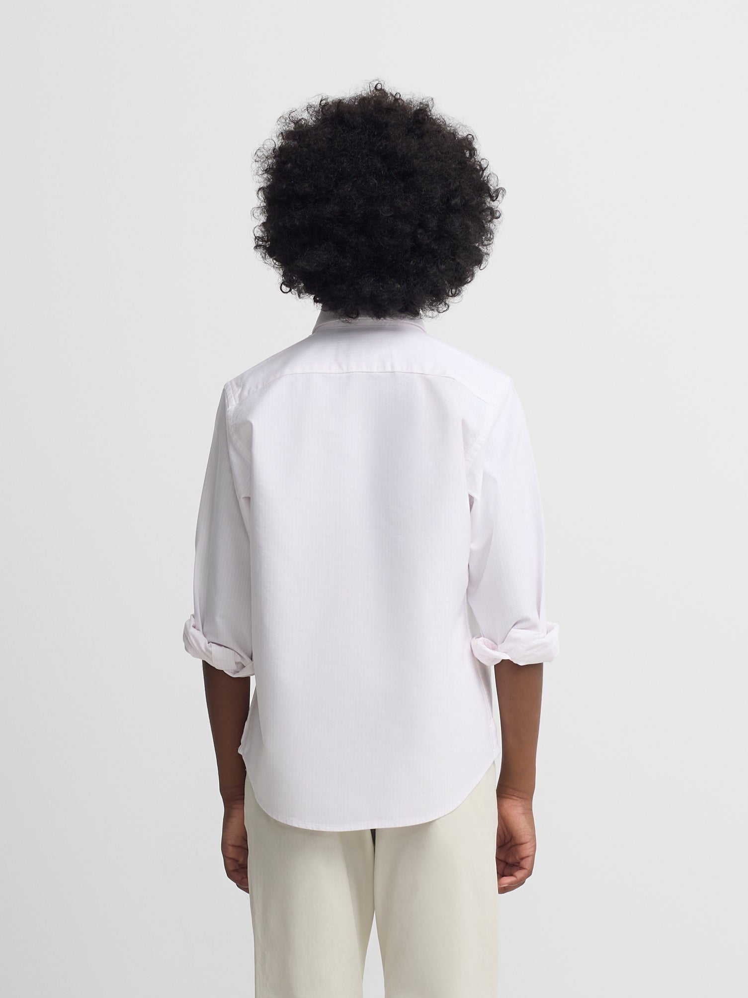 Camisa sport kids rayas oxford rosa