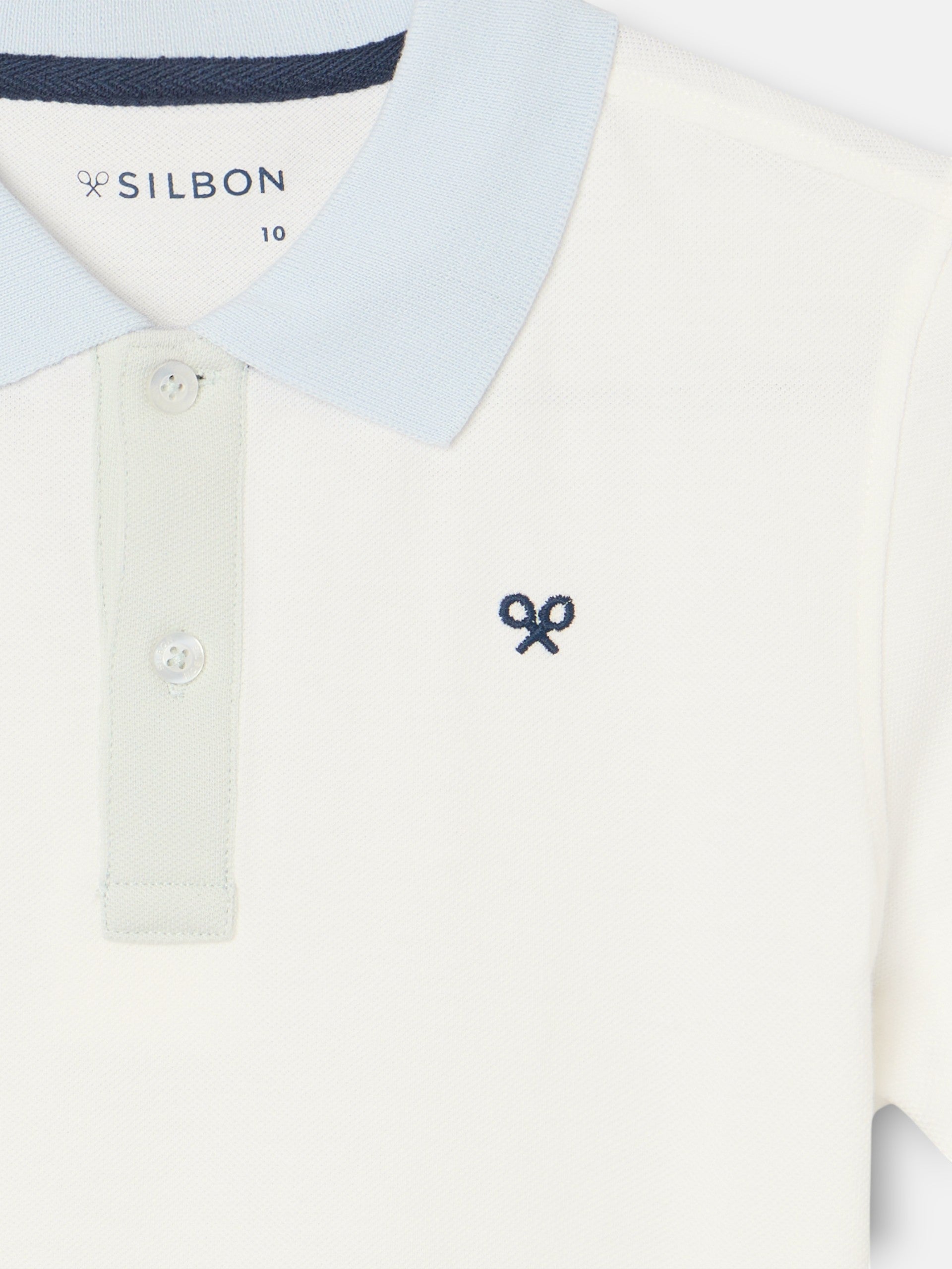 Polo kids ribete multicolor blanco