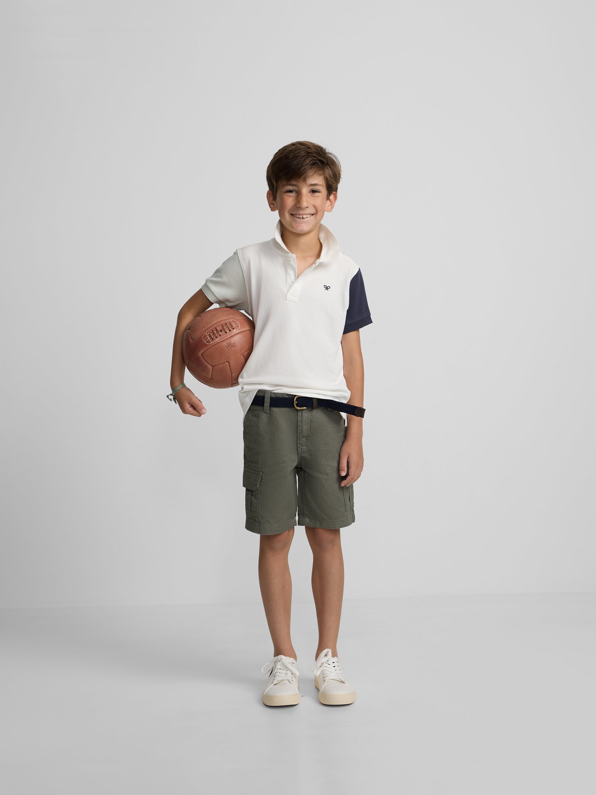 Polo kids tricolor blanco