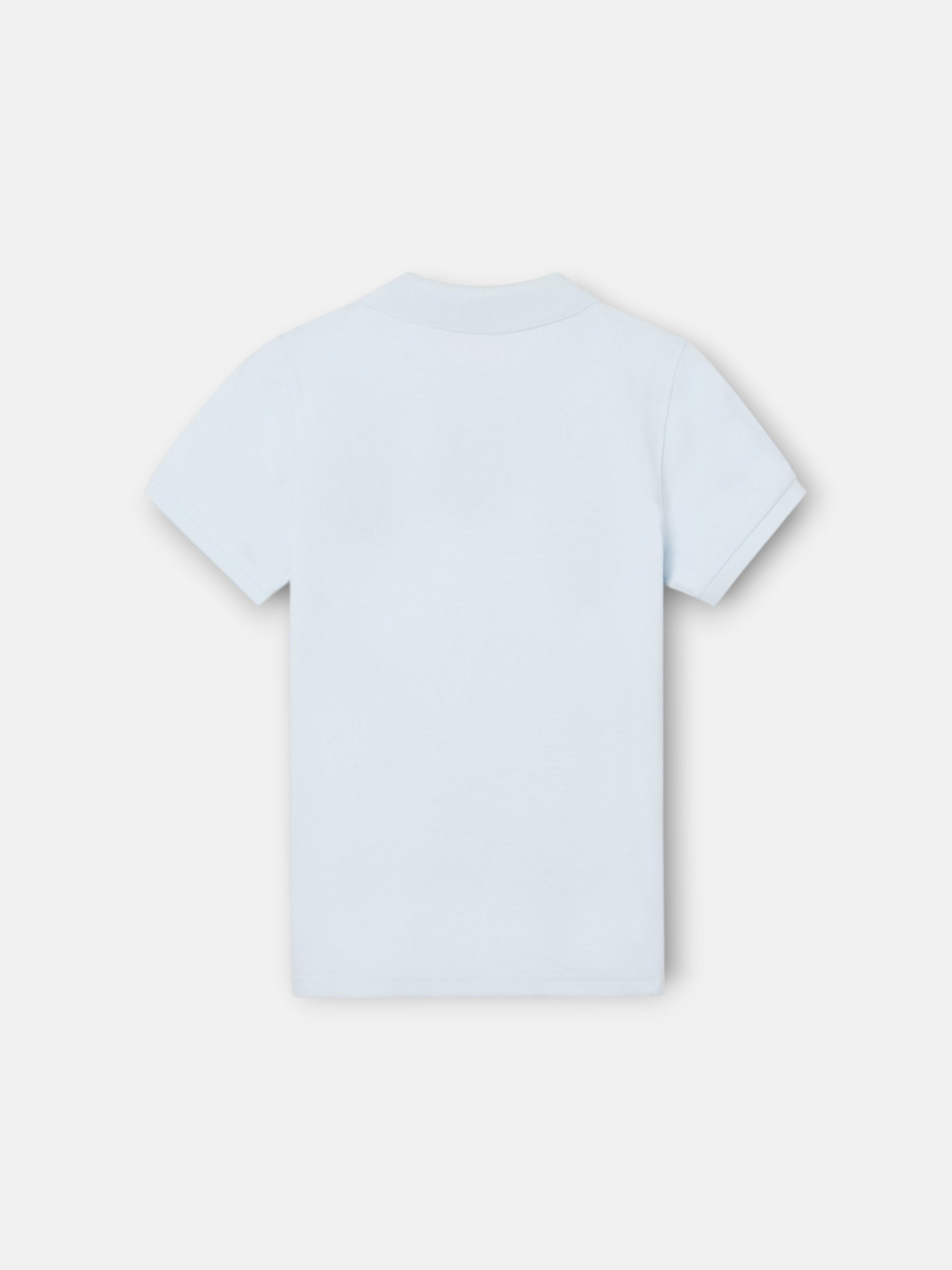 Polo enfant uni logo bouclé bleu clair