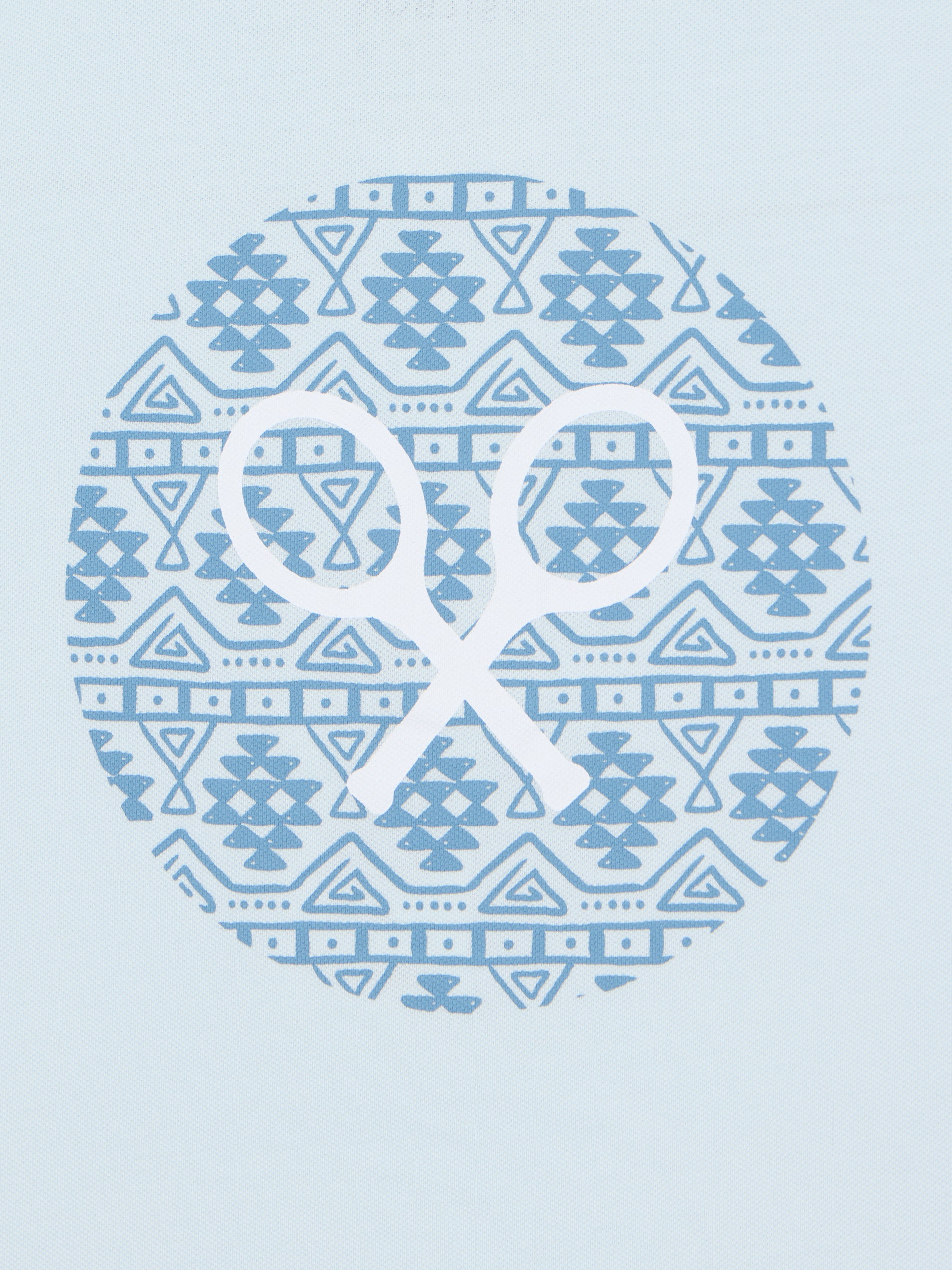 Kids' ethnic racket blue polo