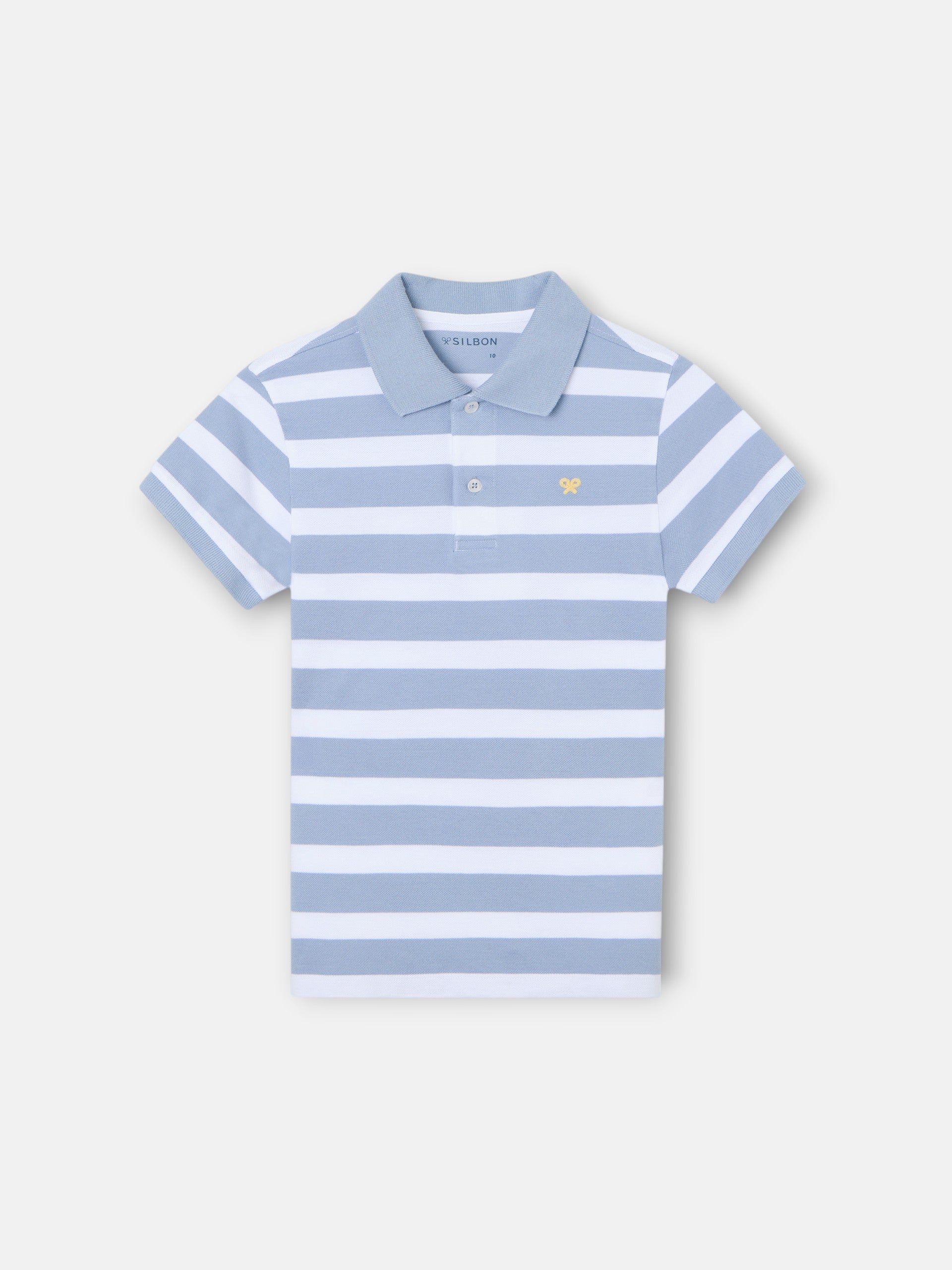 Kids striped polo white blue