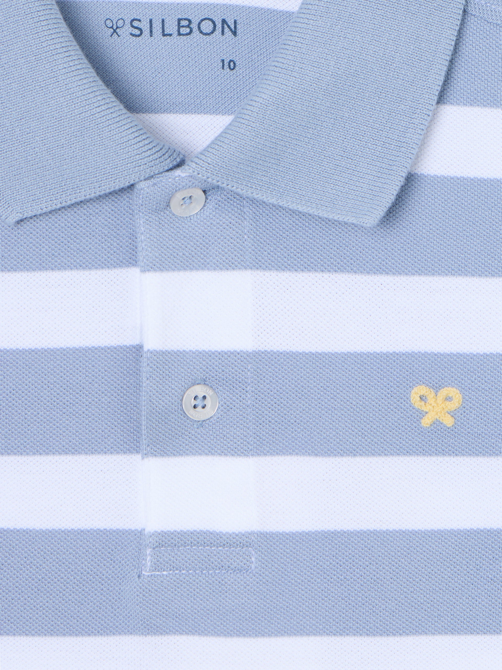 Kids striped polo white blue
