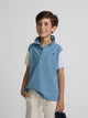 Polo infantil tricolor azul