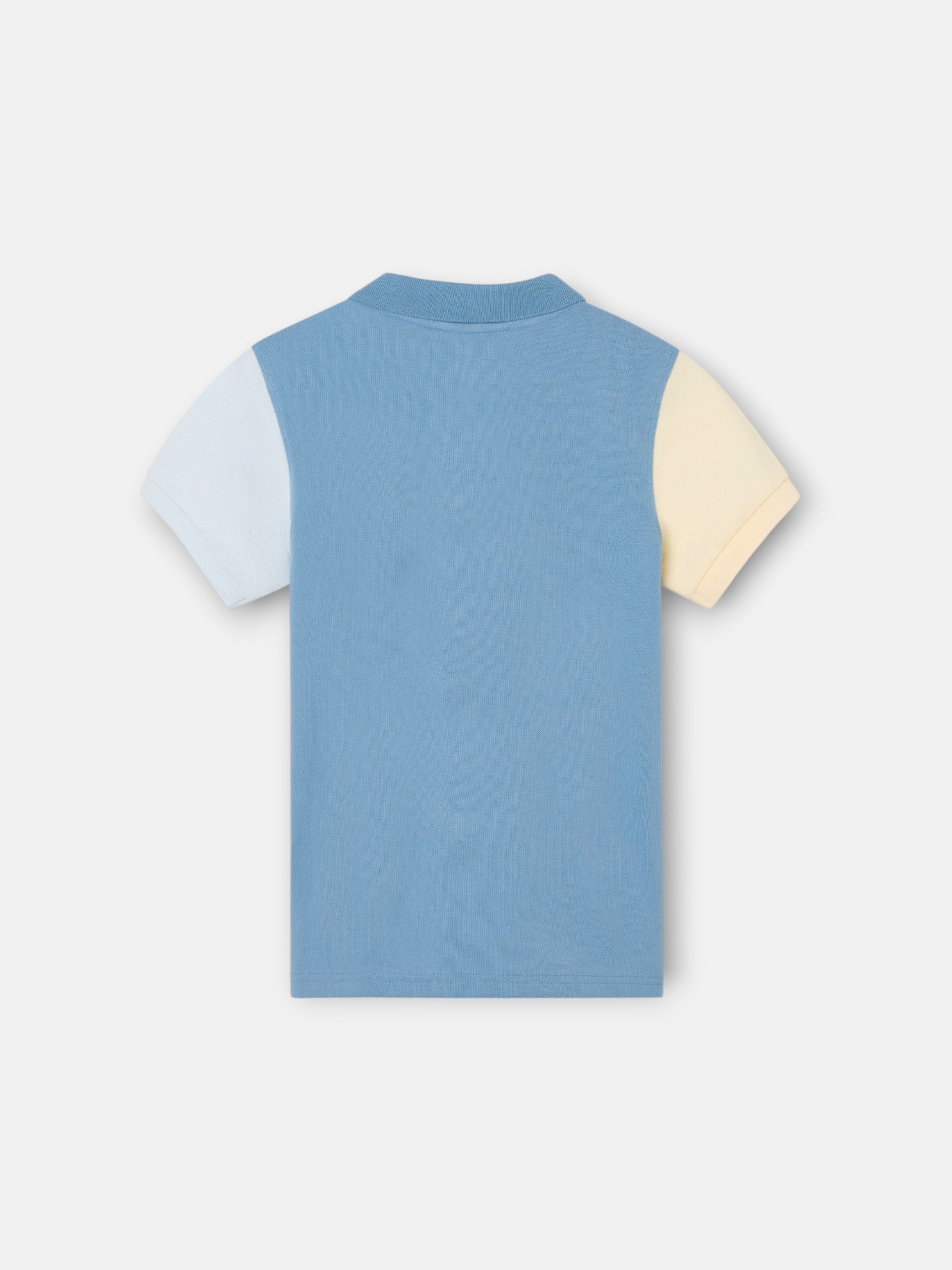 Polo infantil tricolor azul