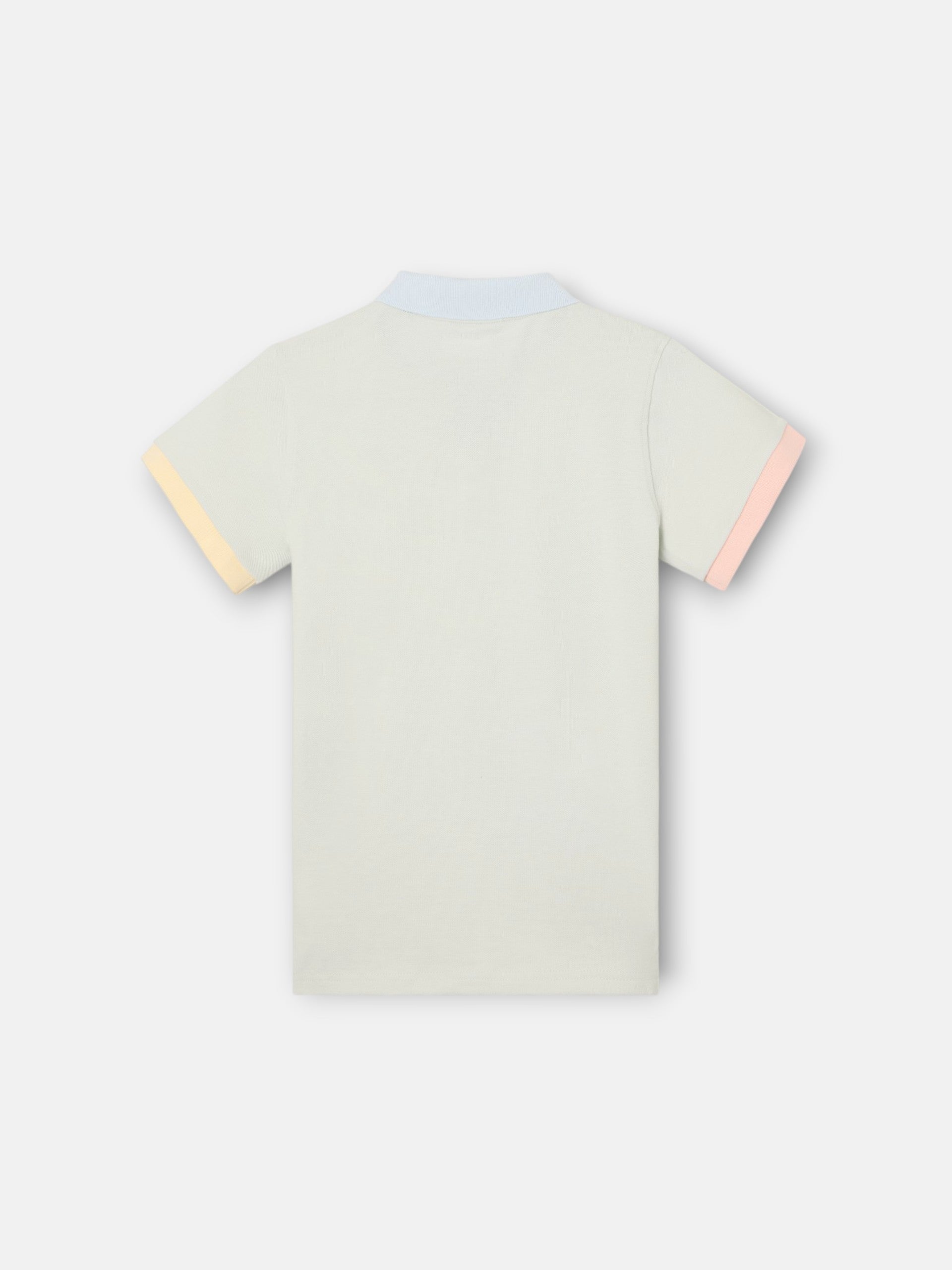 Polo criança com debrum multicolor verde claro