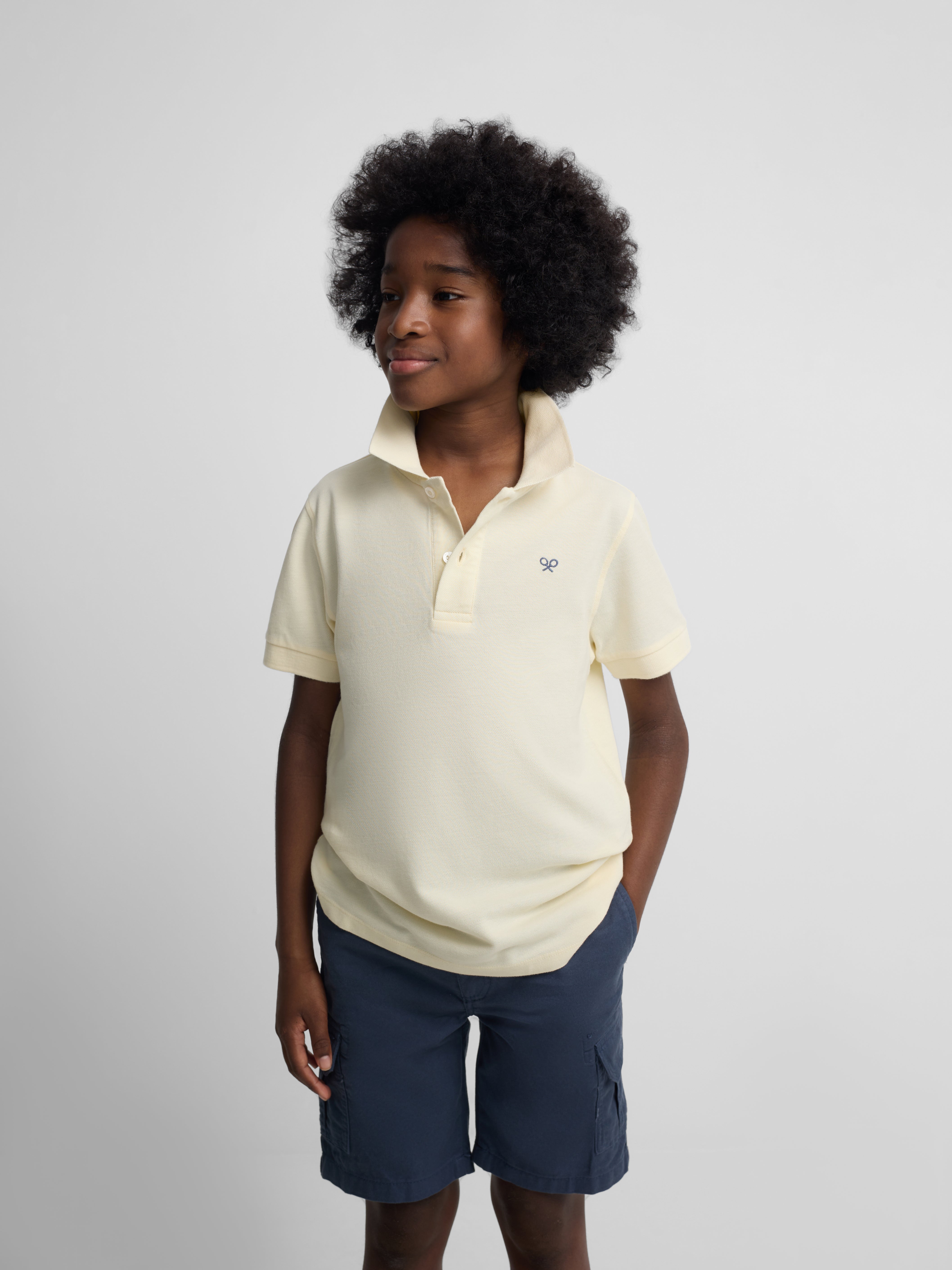 Polo kids raqueta etnica amarillo