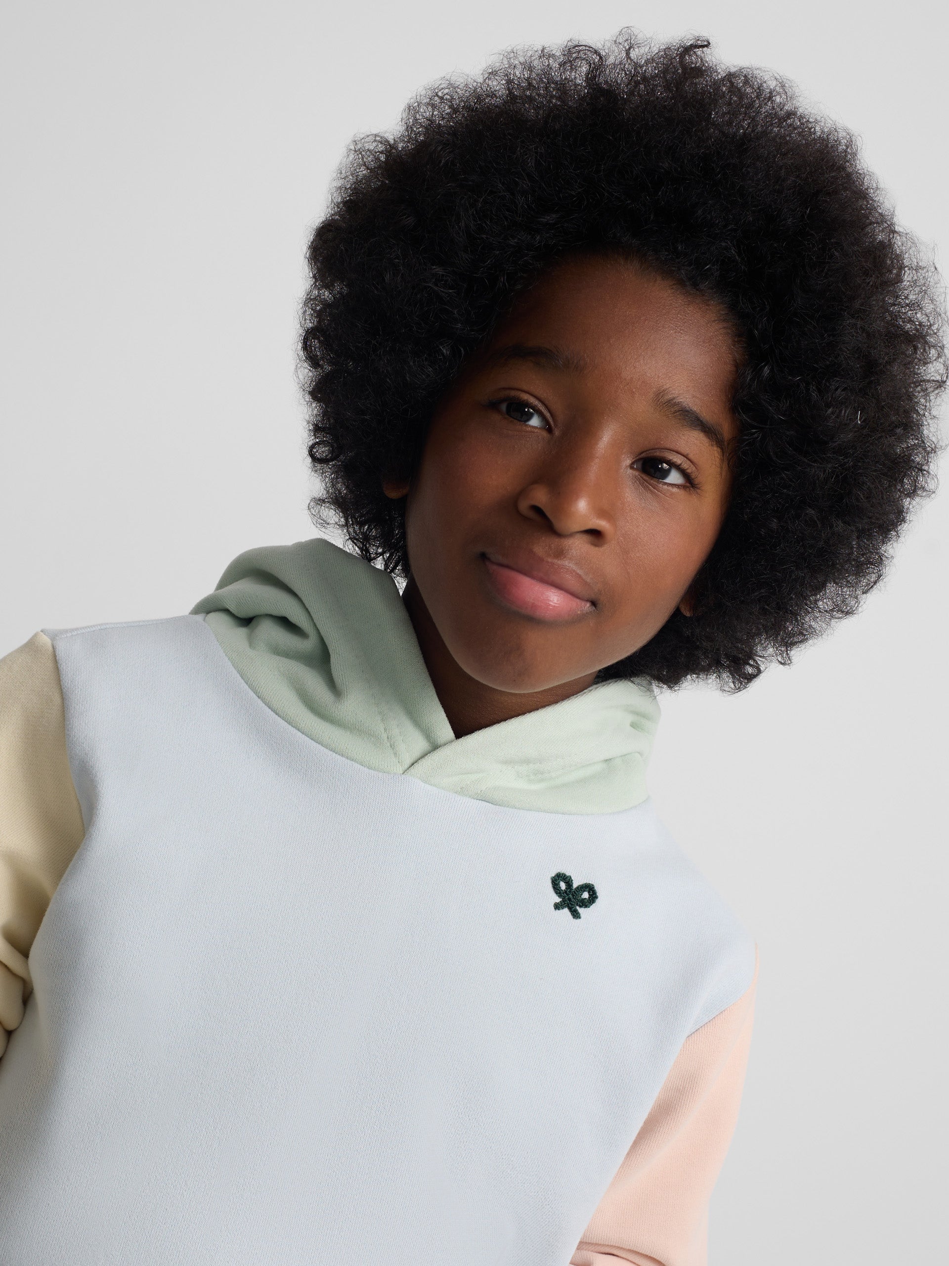 Sweat à capuche multicolore bleu ciel pour enfants