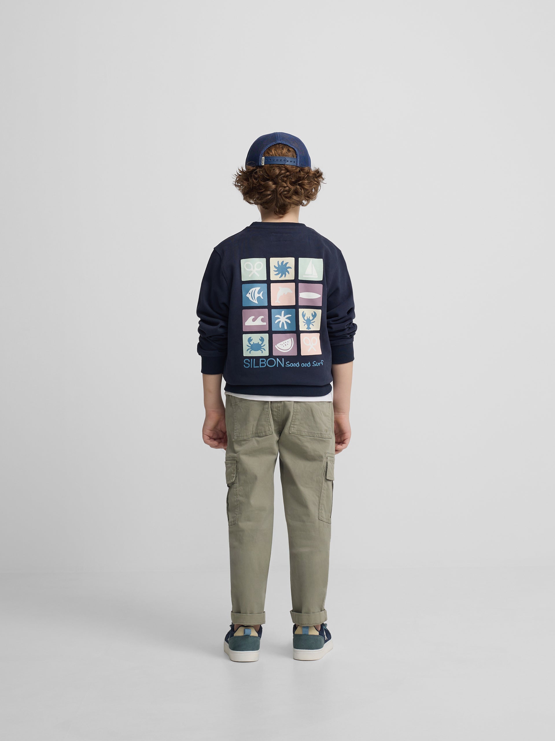 Sweat-shirt enfant sand and surf bleu marine