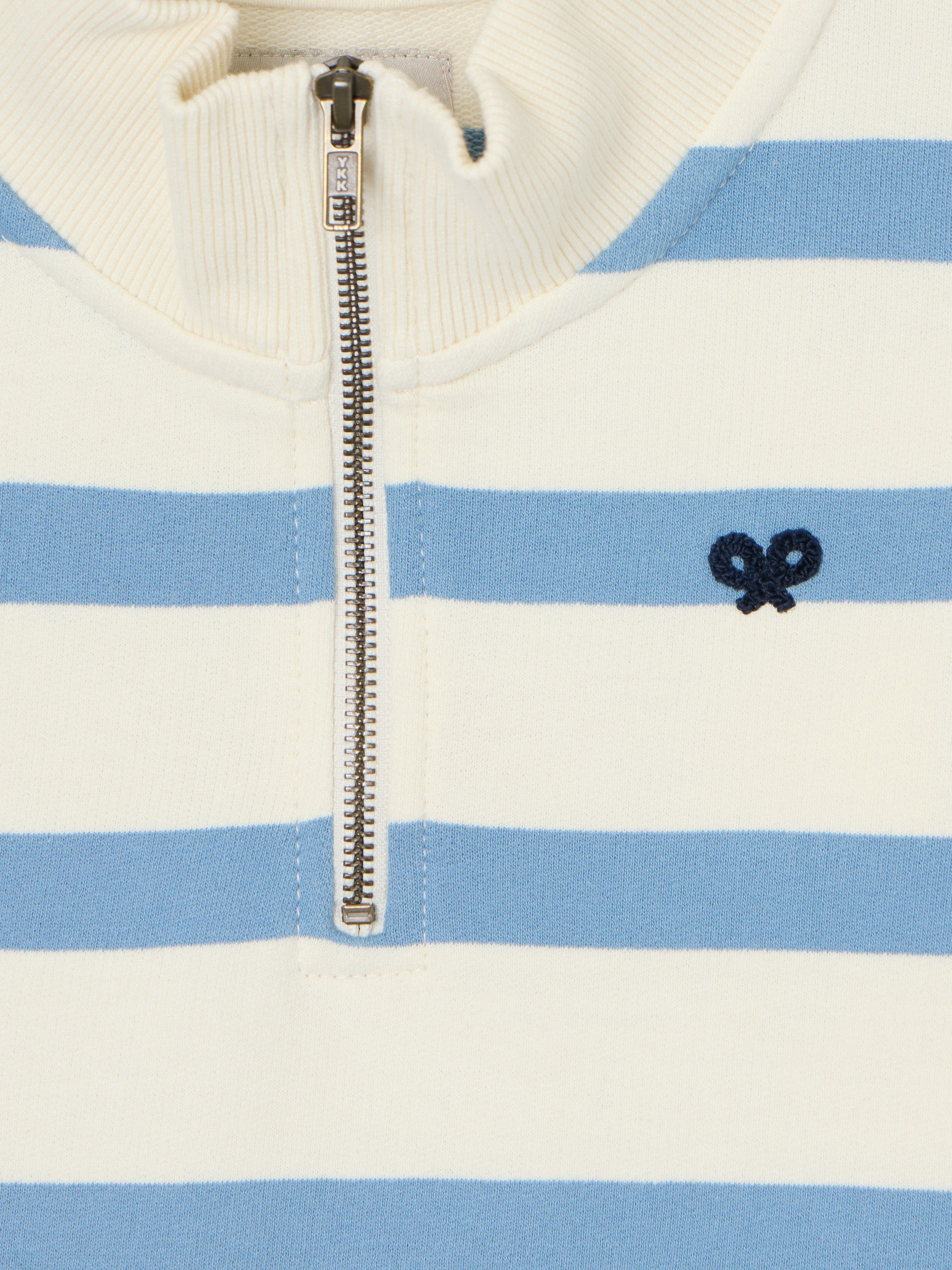 Sudadera kids media cremallera rayas azul