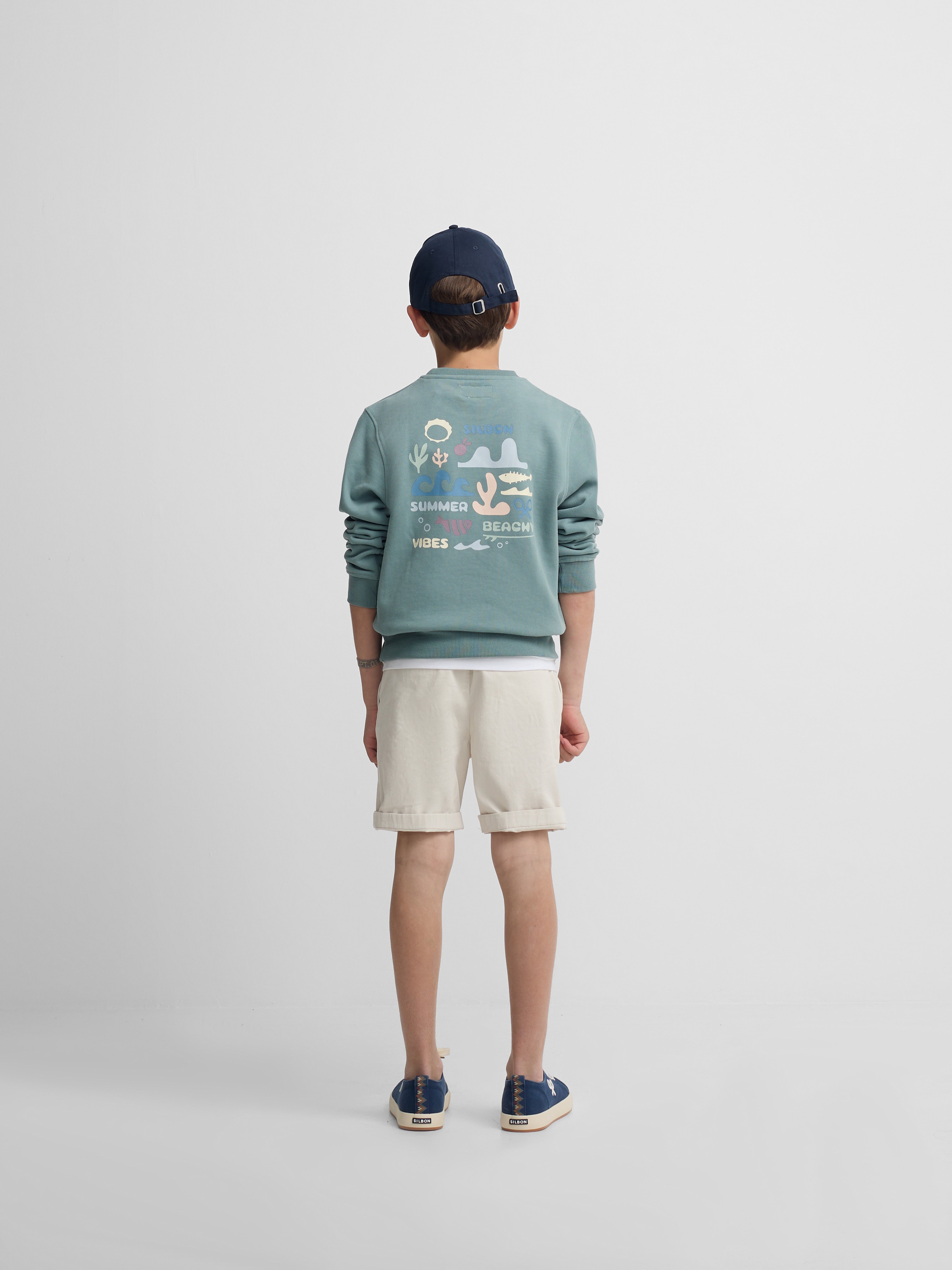 Sweatshirt kids summer beachy verde