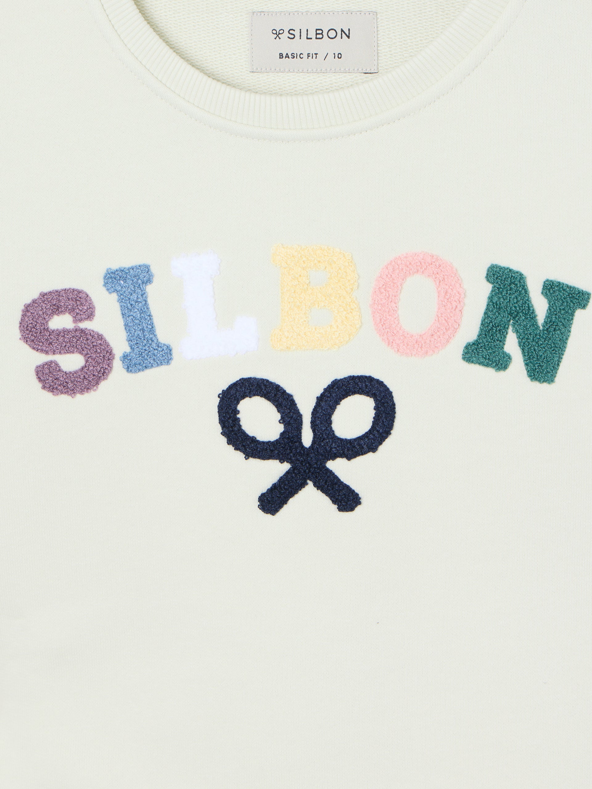 Sweat-shirt enfant Silbon raquette demi multicolore vert