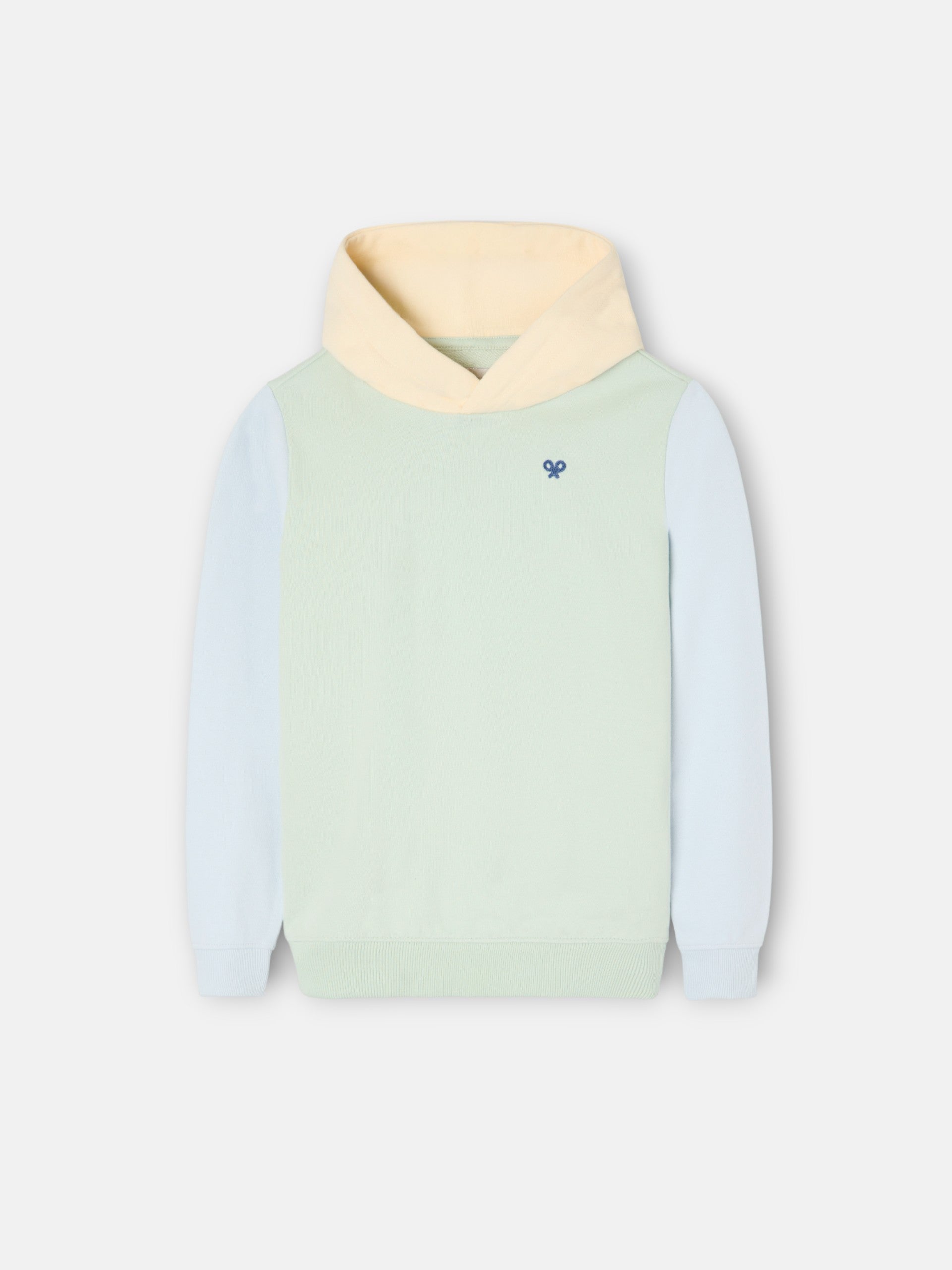 Sudadera kids capucha raqueta etnica verde