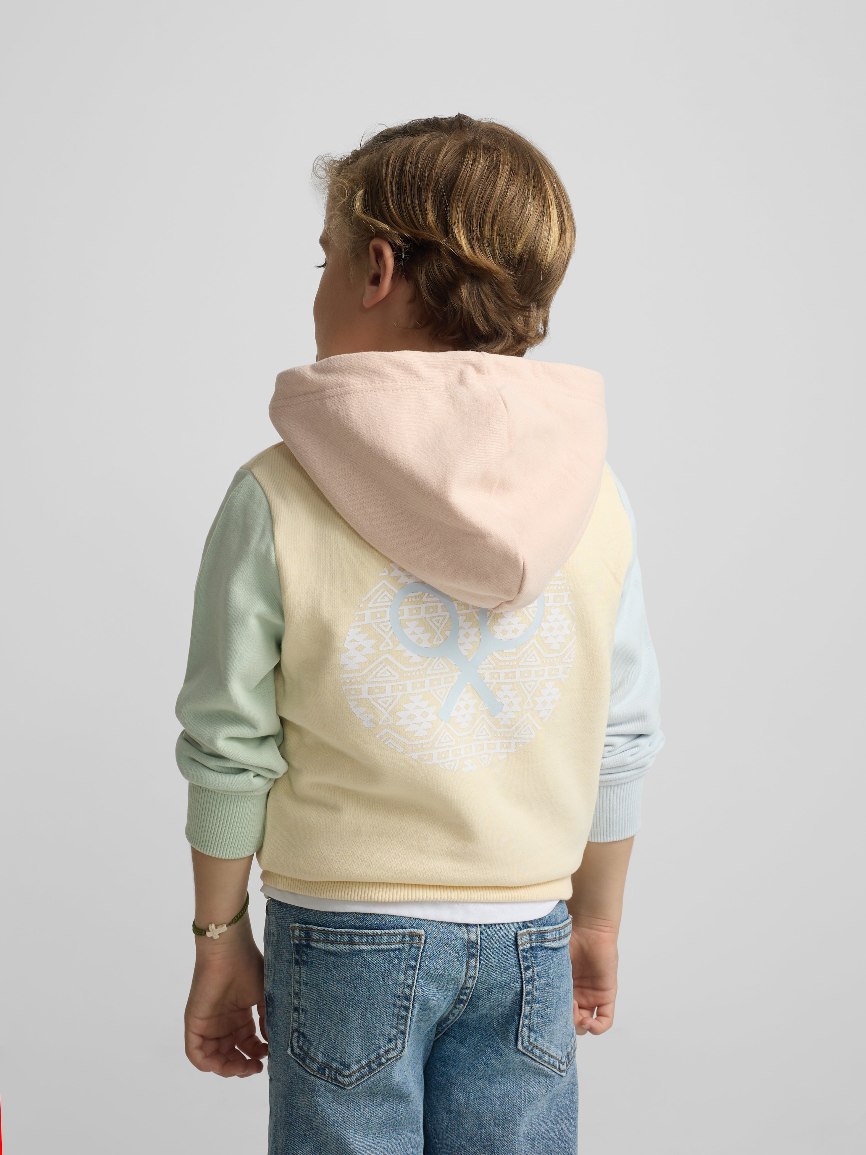 Kids multicolor hoodie yellow
