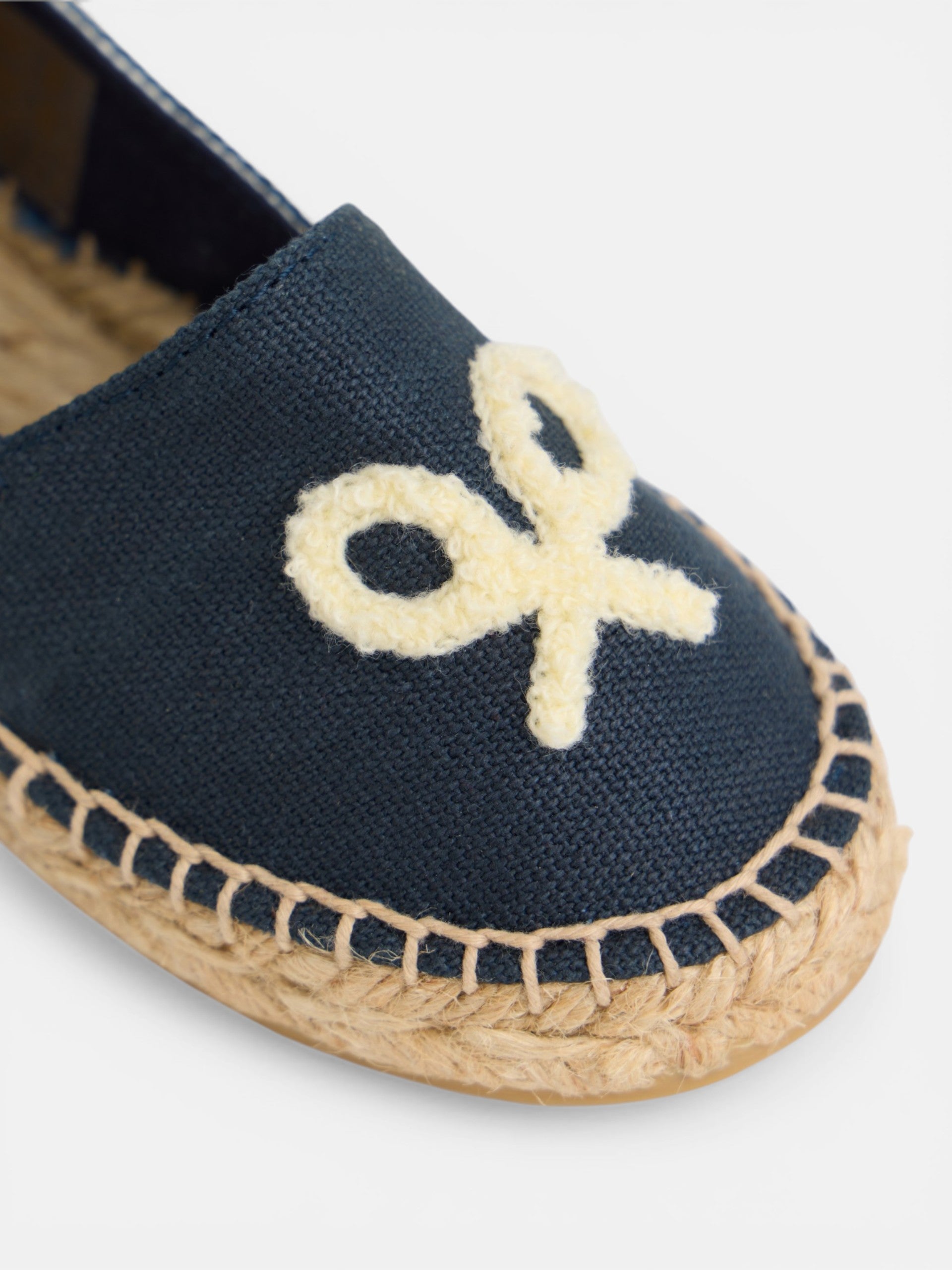 Kids espadrille racket navy blue stripes