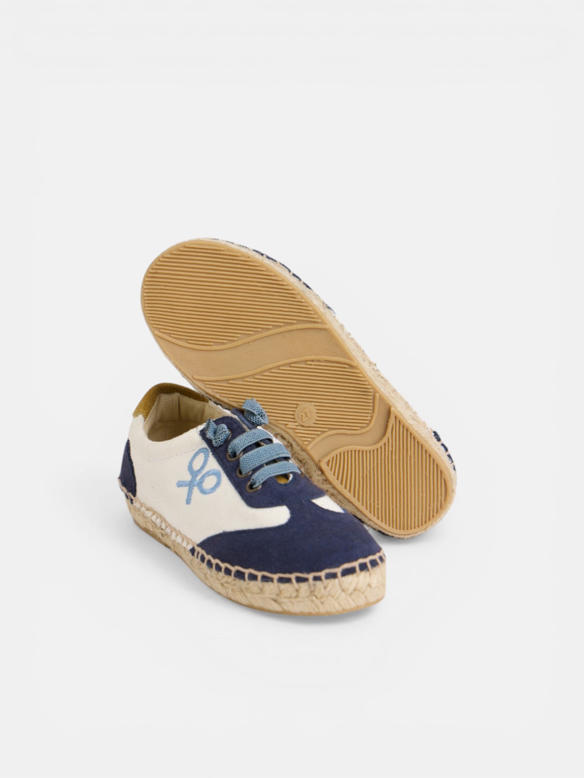 Espadrille enfant semelle raphia bleu marine