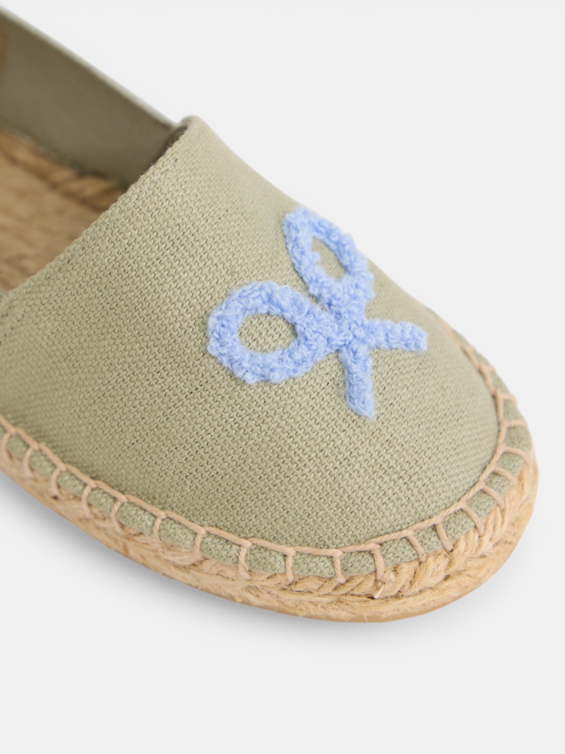 Kids espadrille racket green stripes