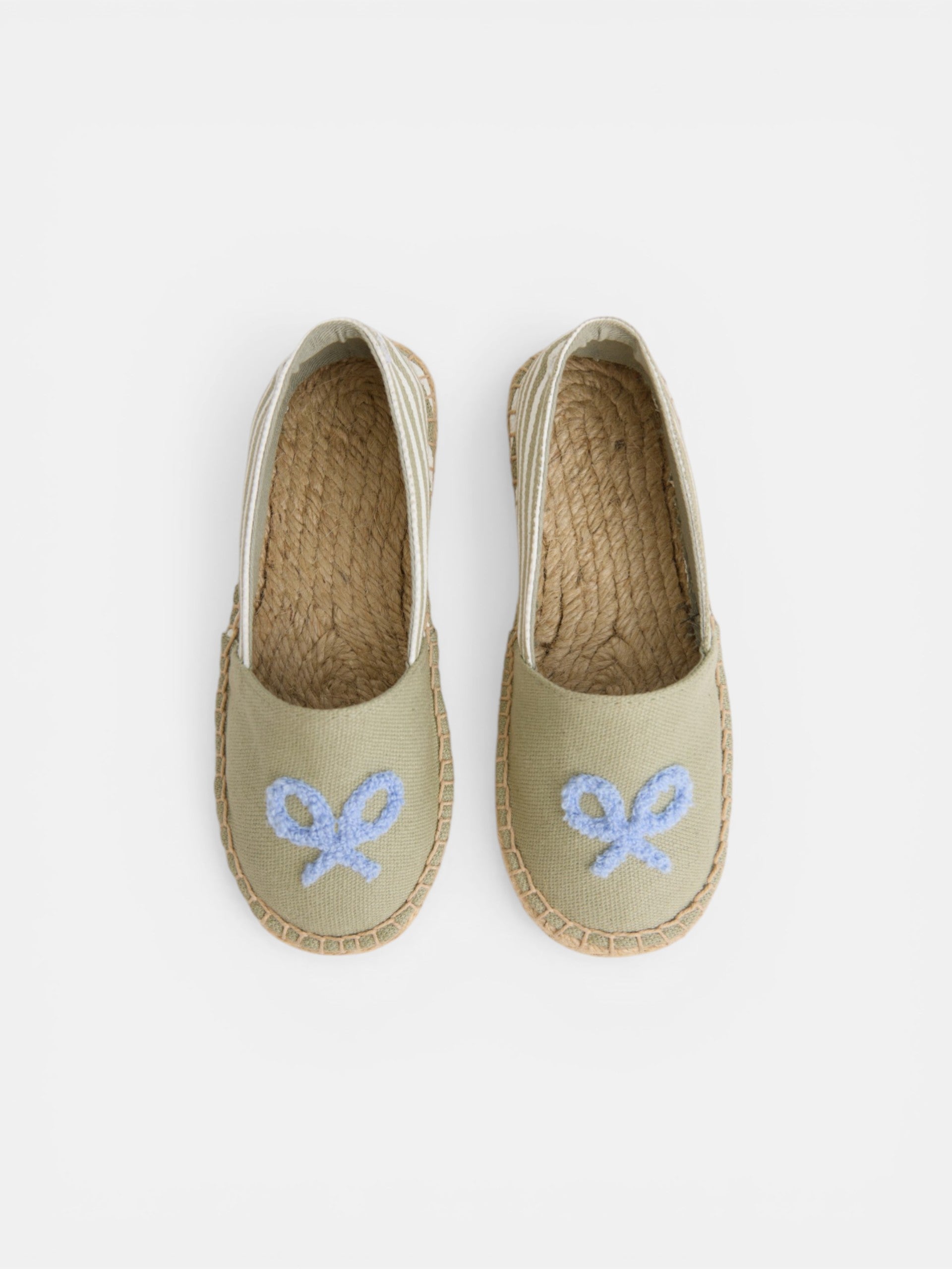 Kids espadrille racket green stripes