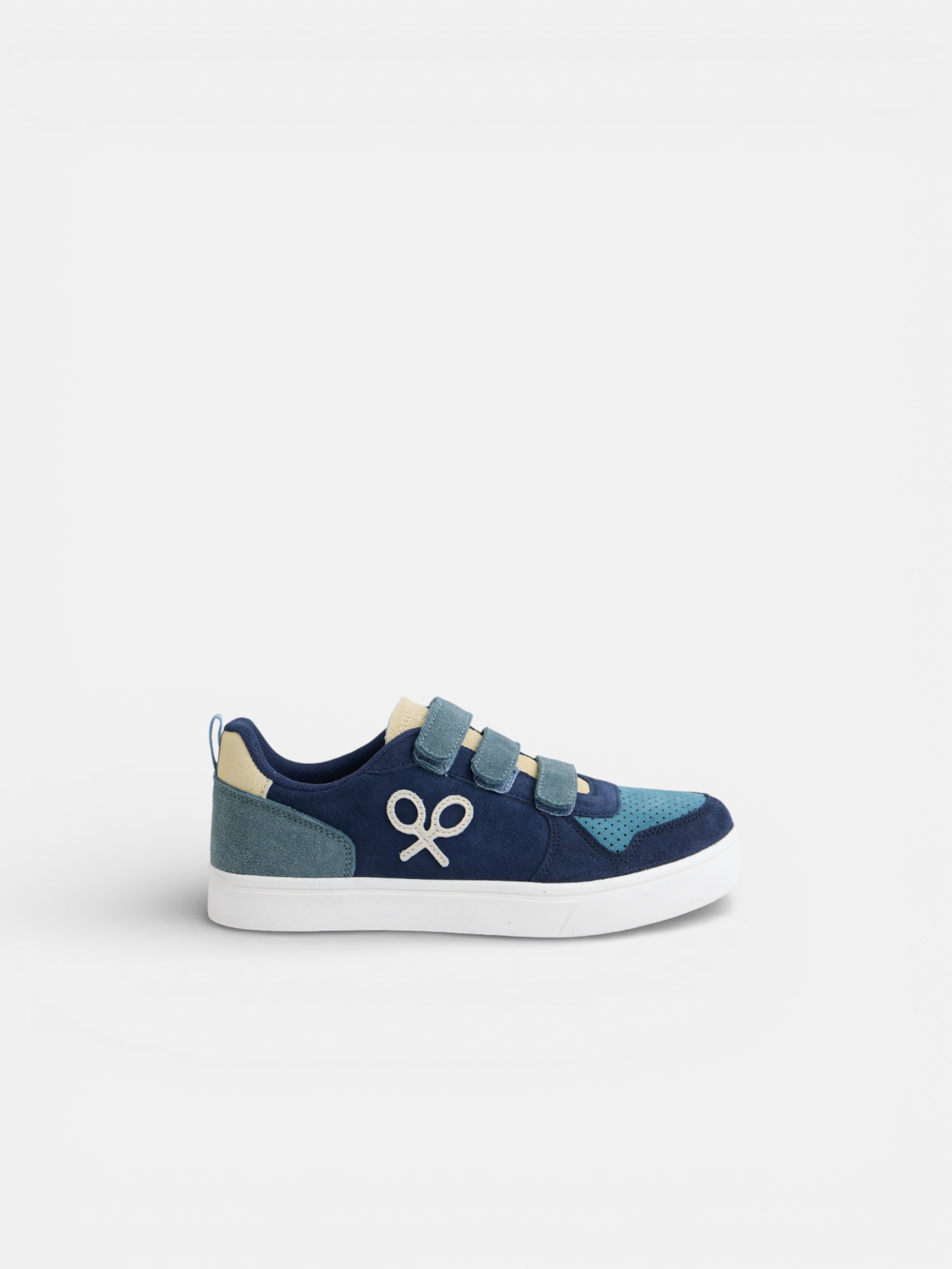 Zapatilla kids velcro multicolor azul marino