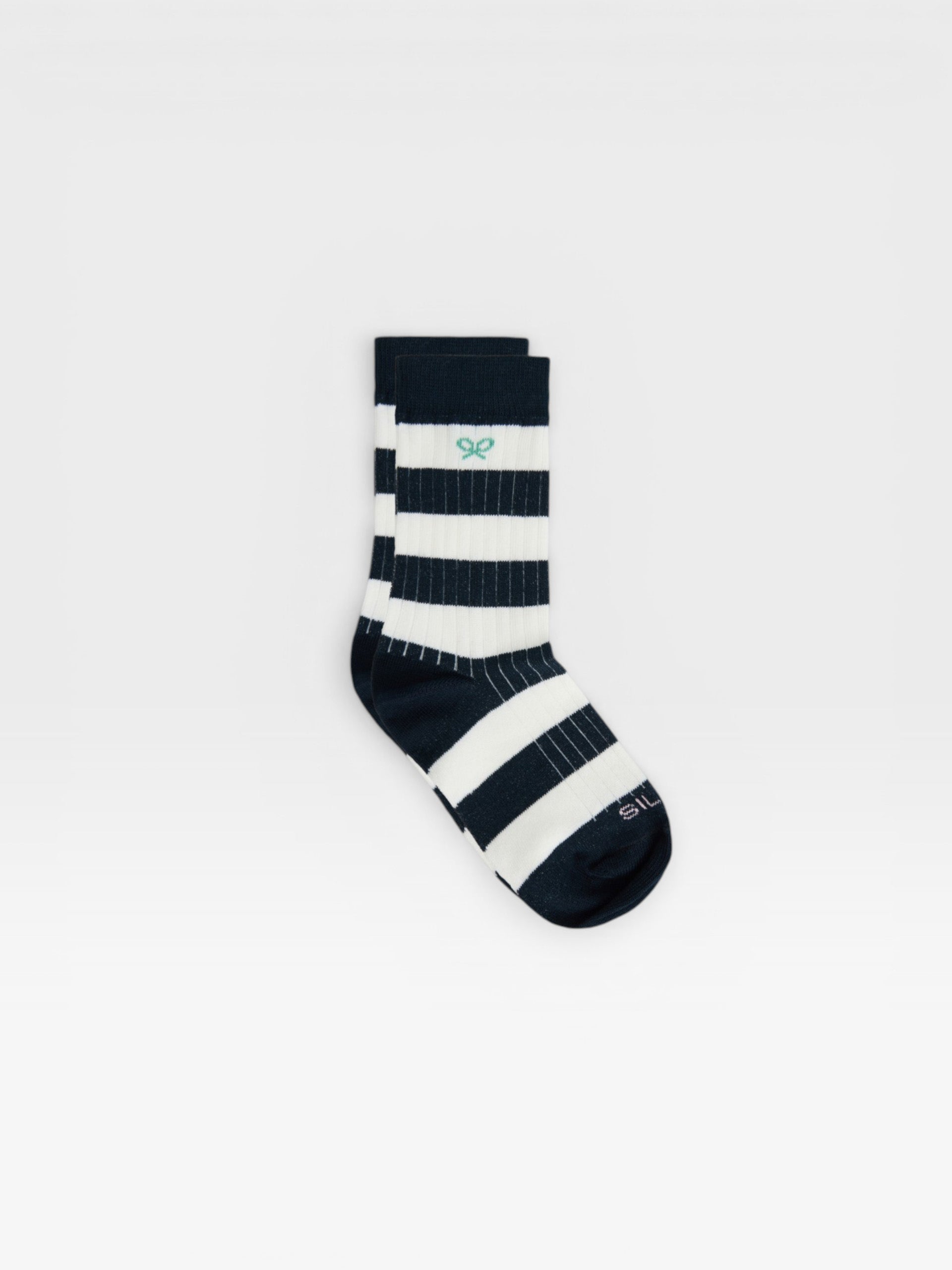 Calcetin kids rayas anchas blanco azul