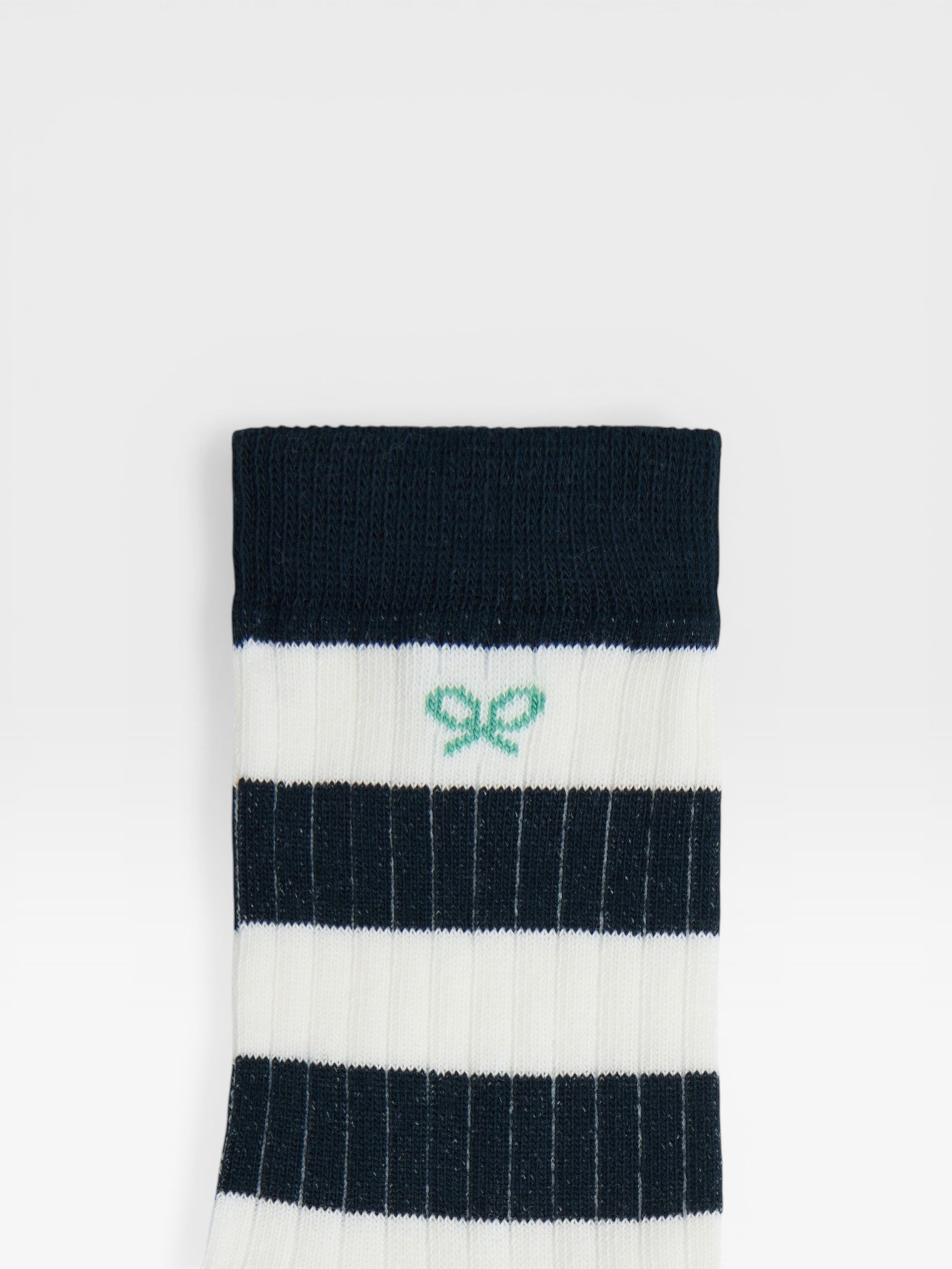 Calcetin kids rayas anchas blanco azul