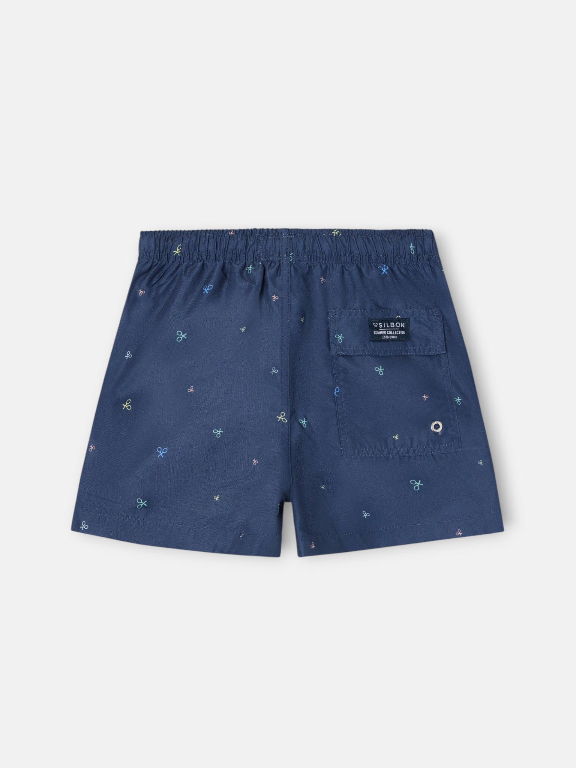 Fato de banho infantil multiraquetes cores azul-marinho