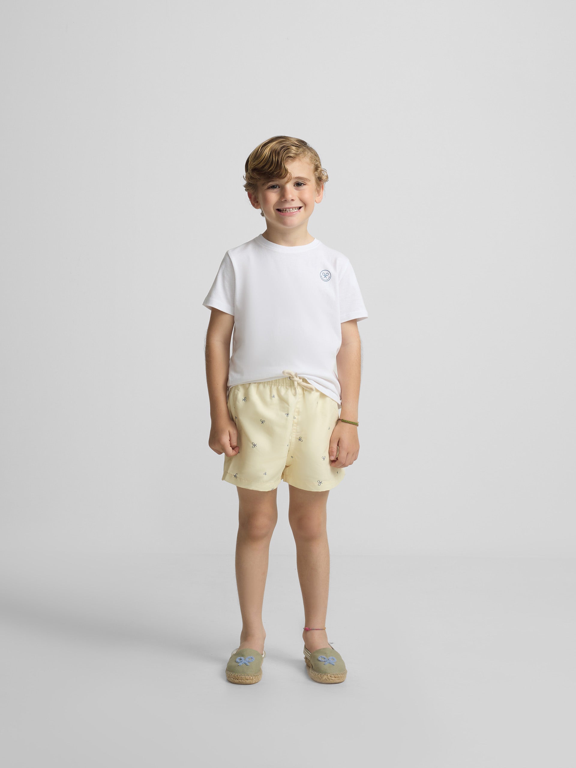 Fato de banho infantil multiraquete amarelo