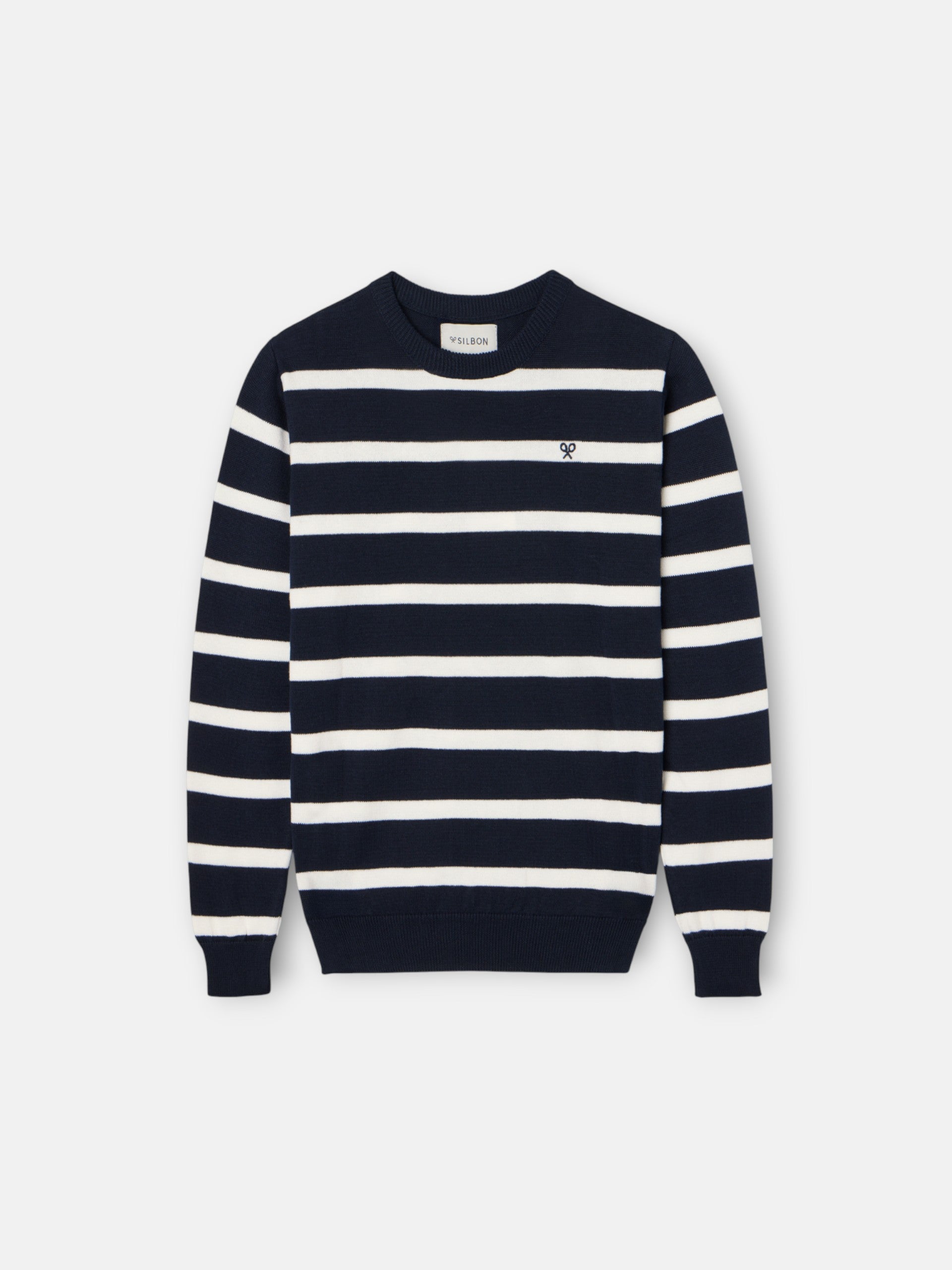 Navy blue striped kids sweater