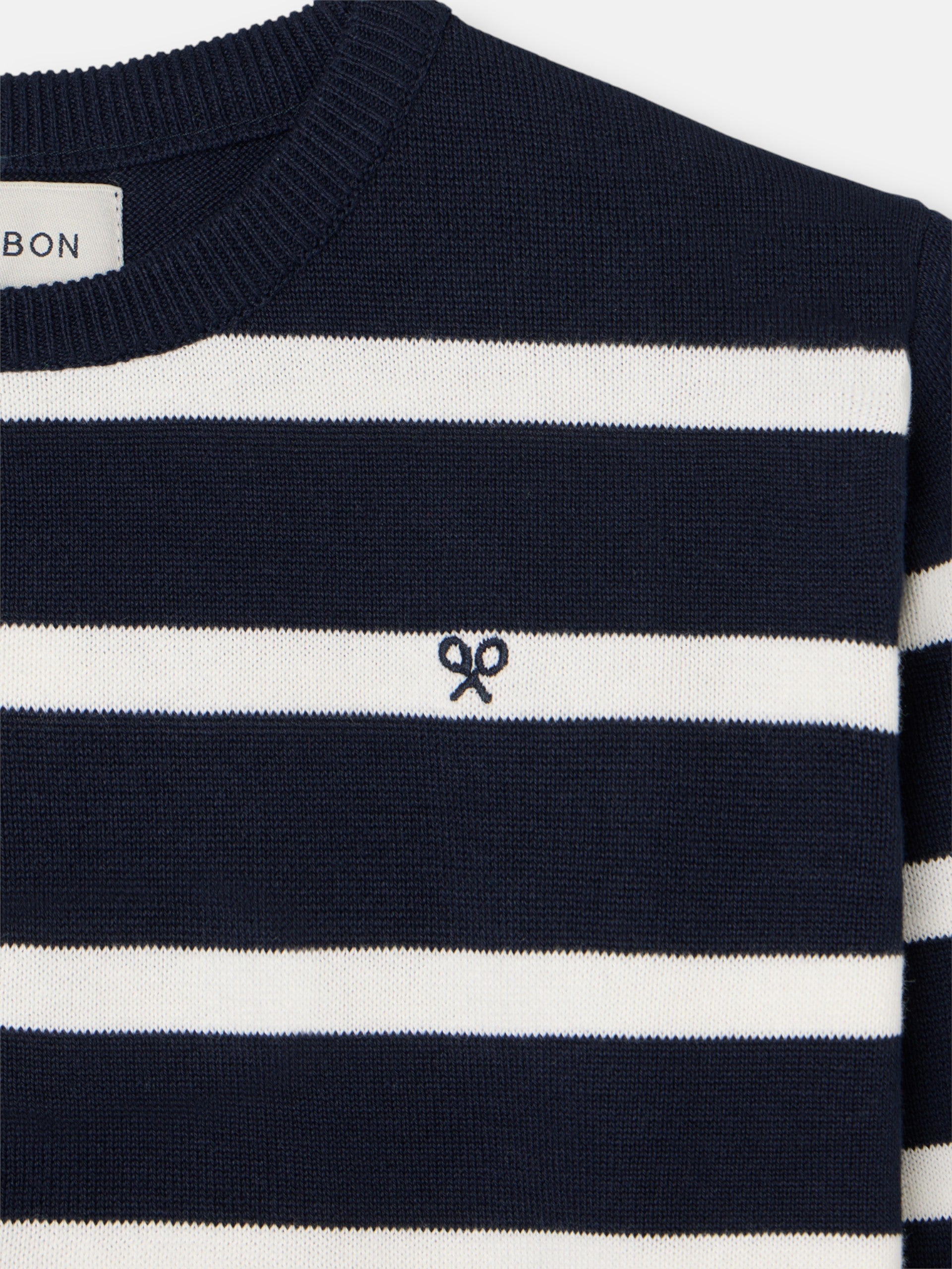 Navy blue striped kids sweater