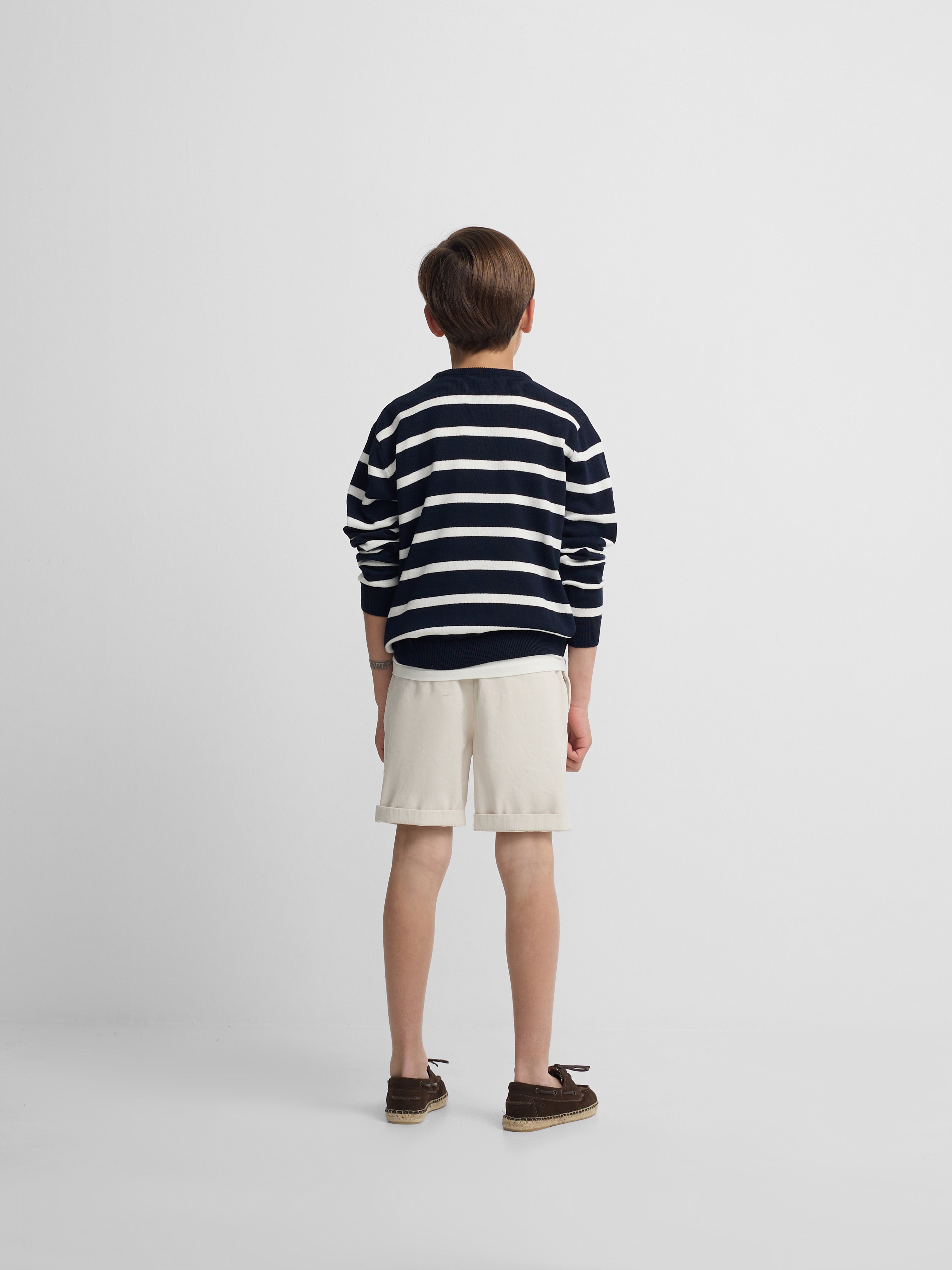Navy blue striped kids sweater