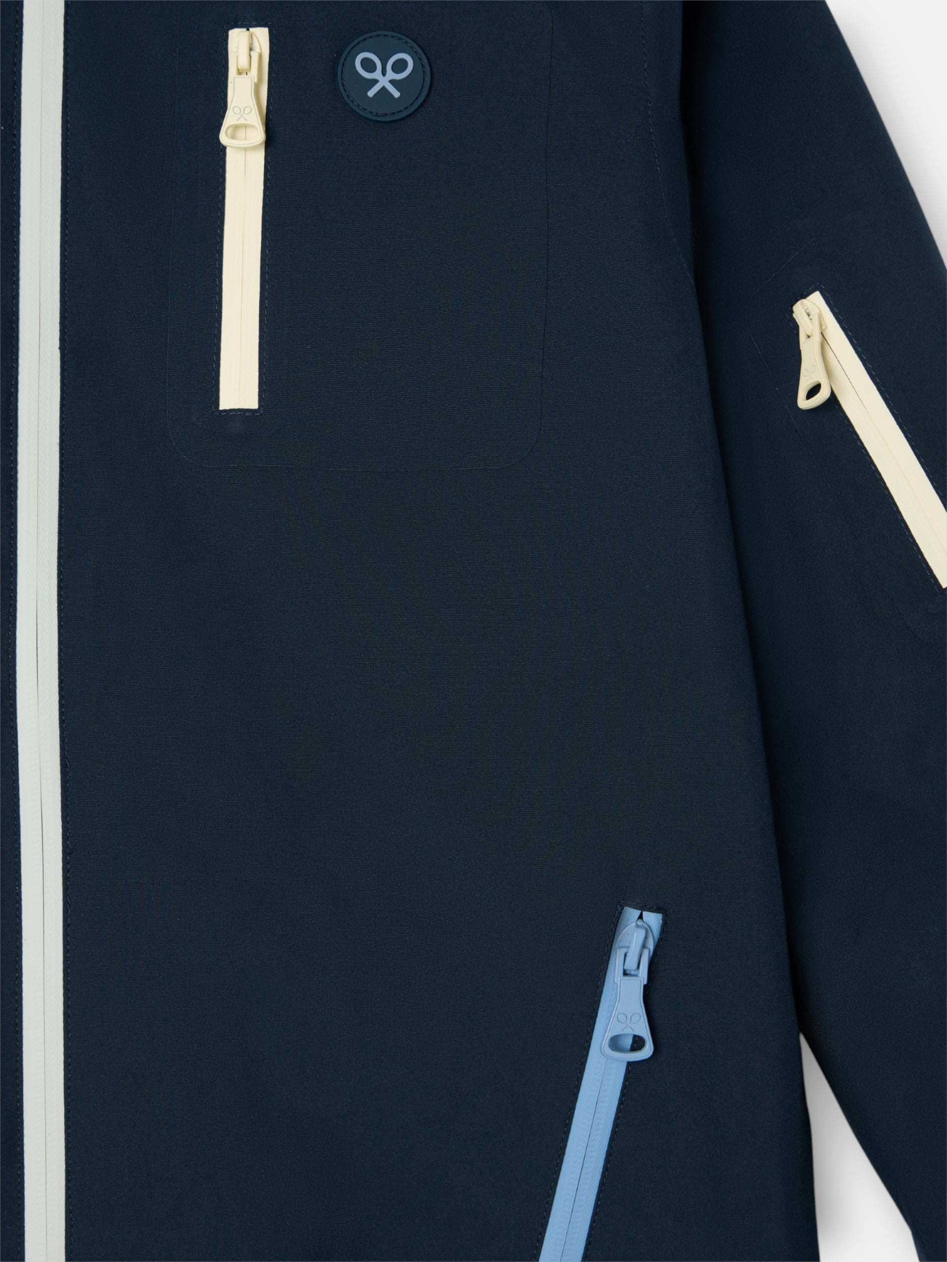 Kids multicolor zip-up windbreaker navy blue