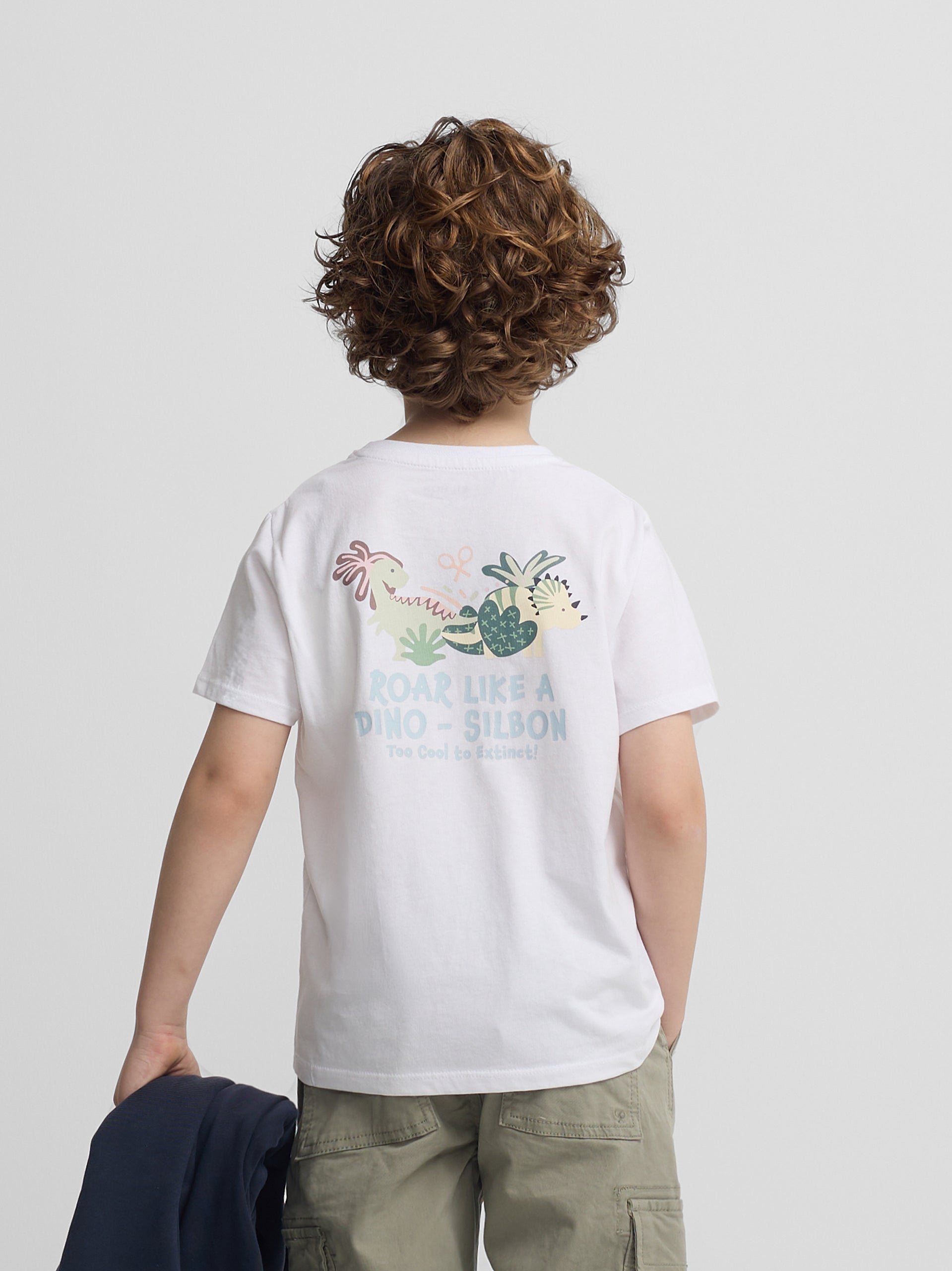 Camiseta kids dino blanco