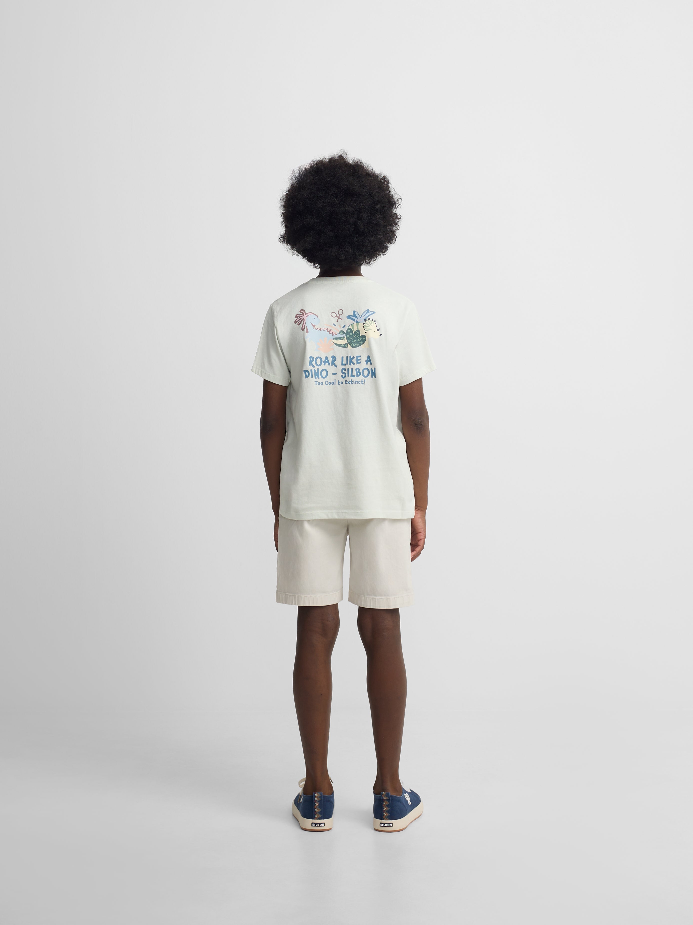 Camisola infantil dinossauro verde claro