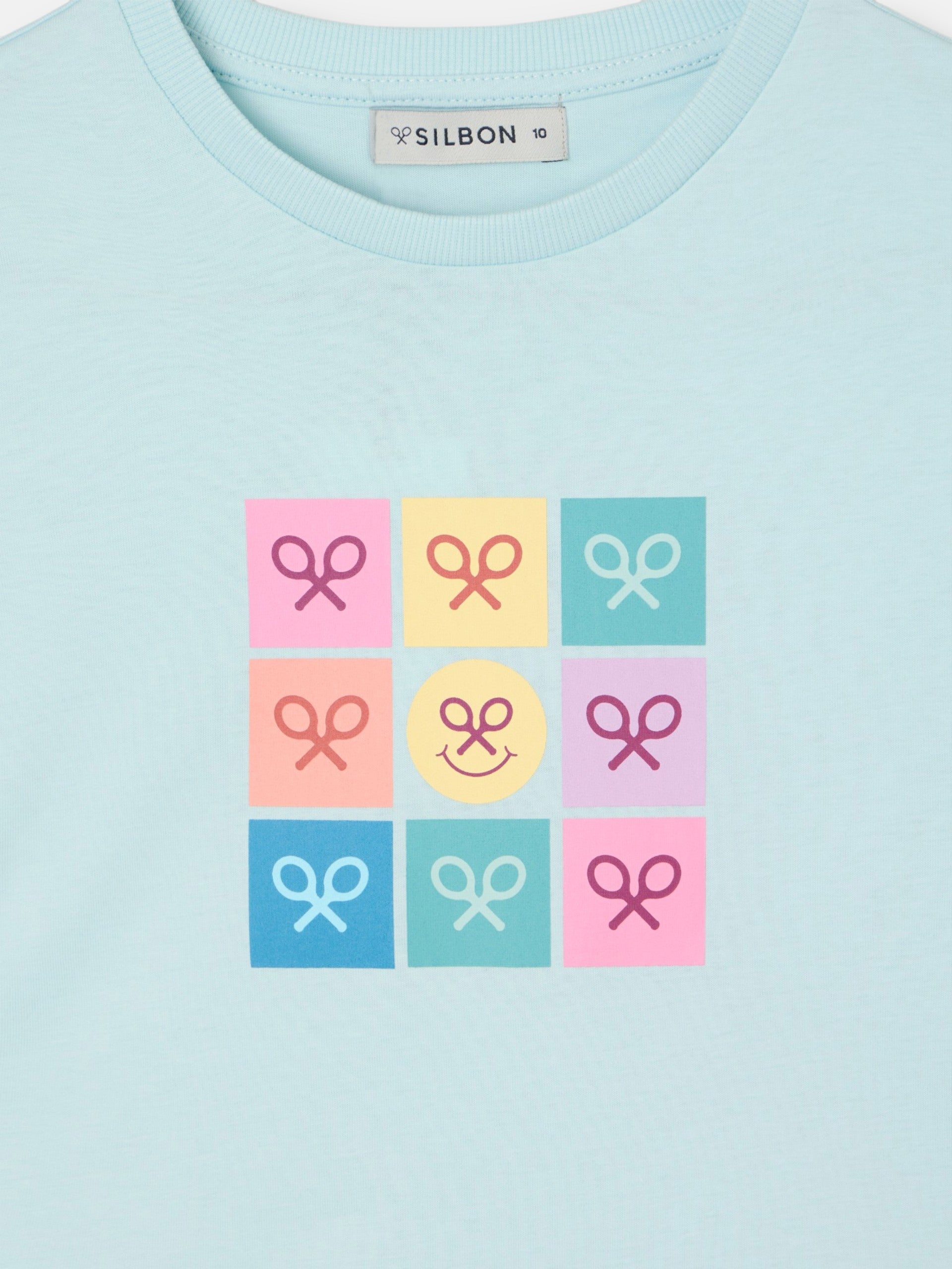 Camiseta girl raquetas multicolor azul