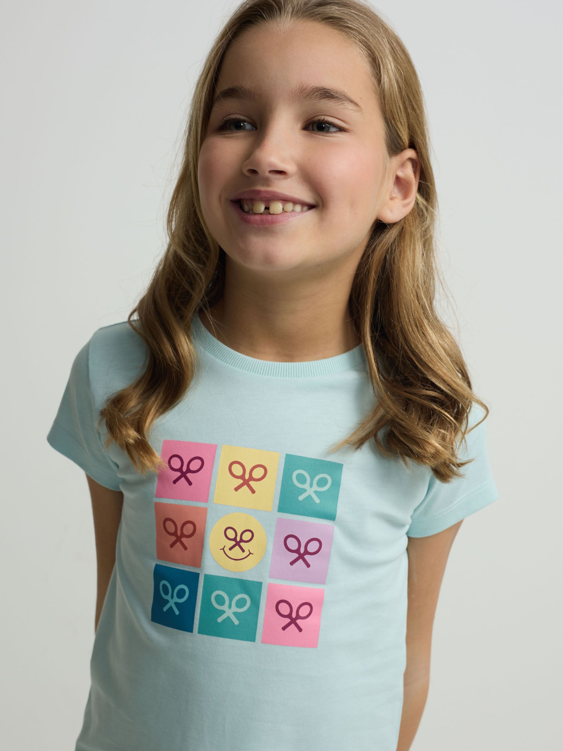 Camiseta girl raquetas multicolor azul