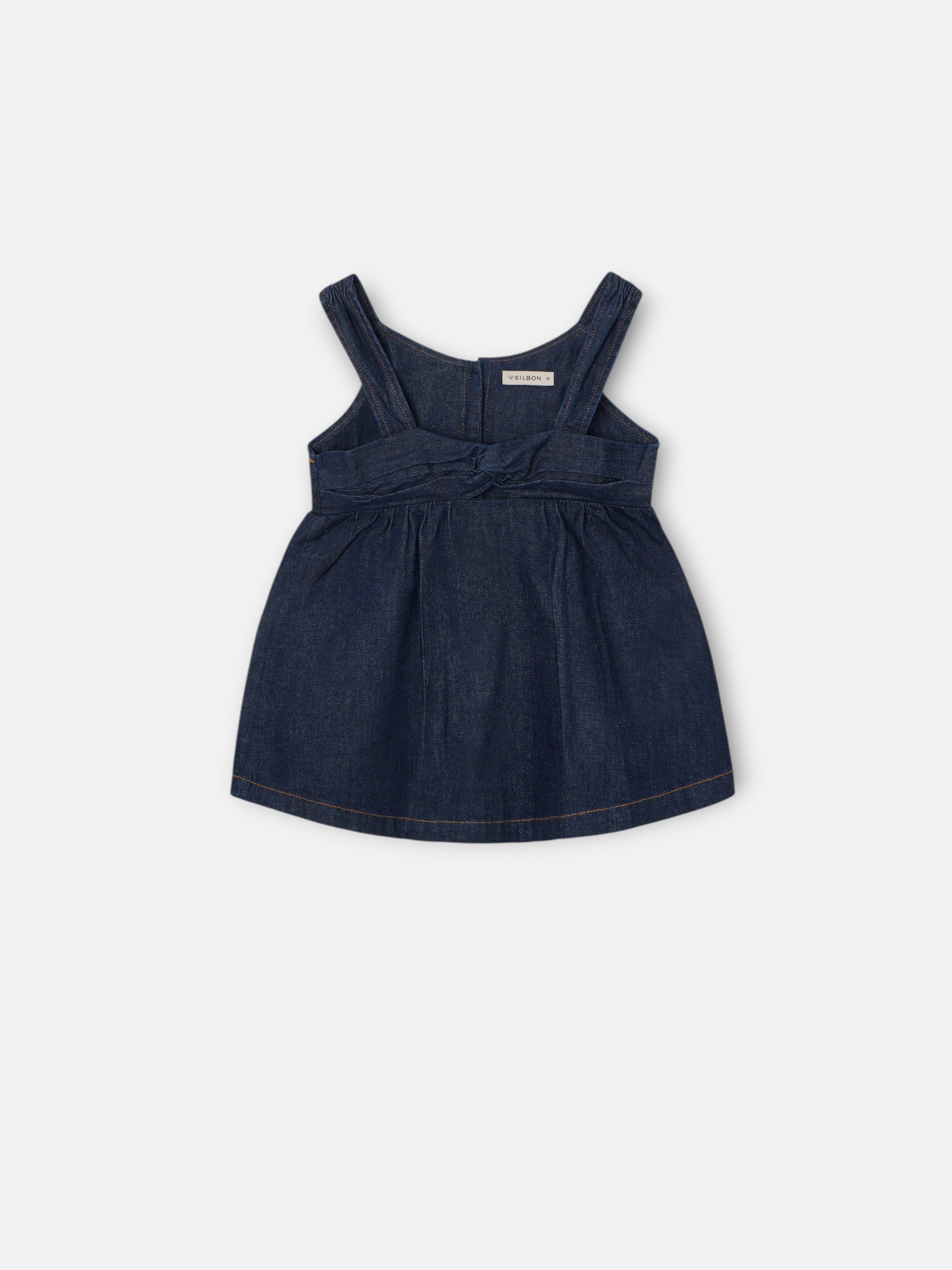 Top de ganga azul para menina