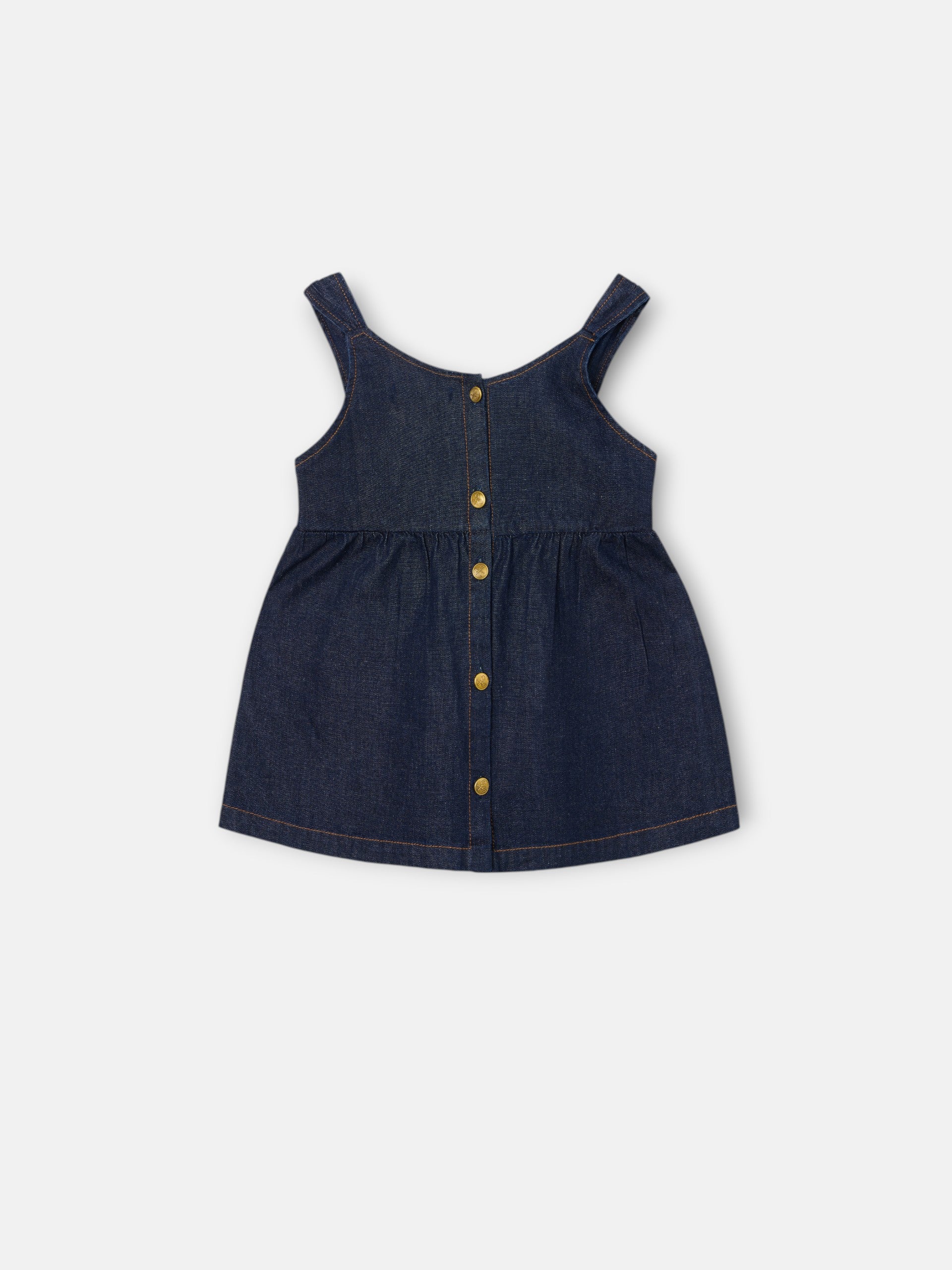 Top de ganga azul para menina