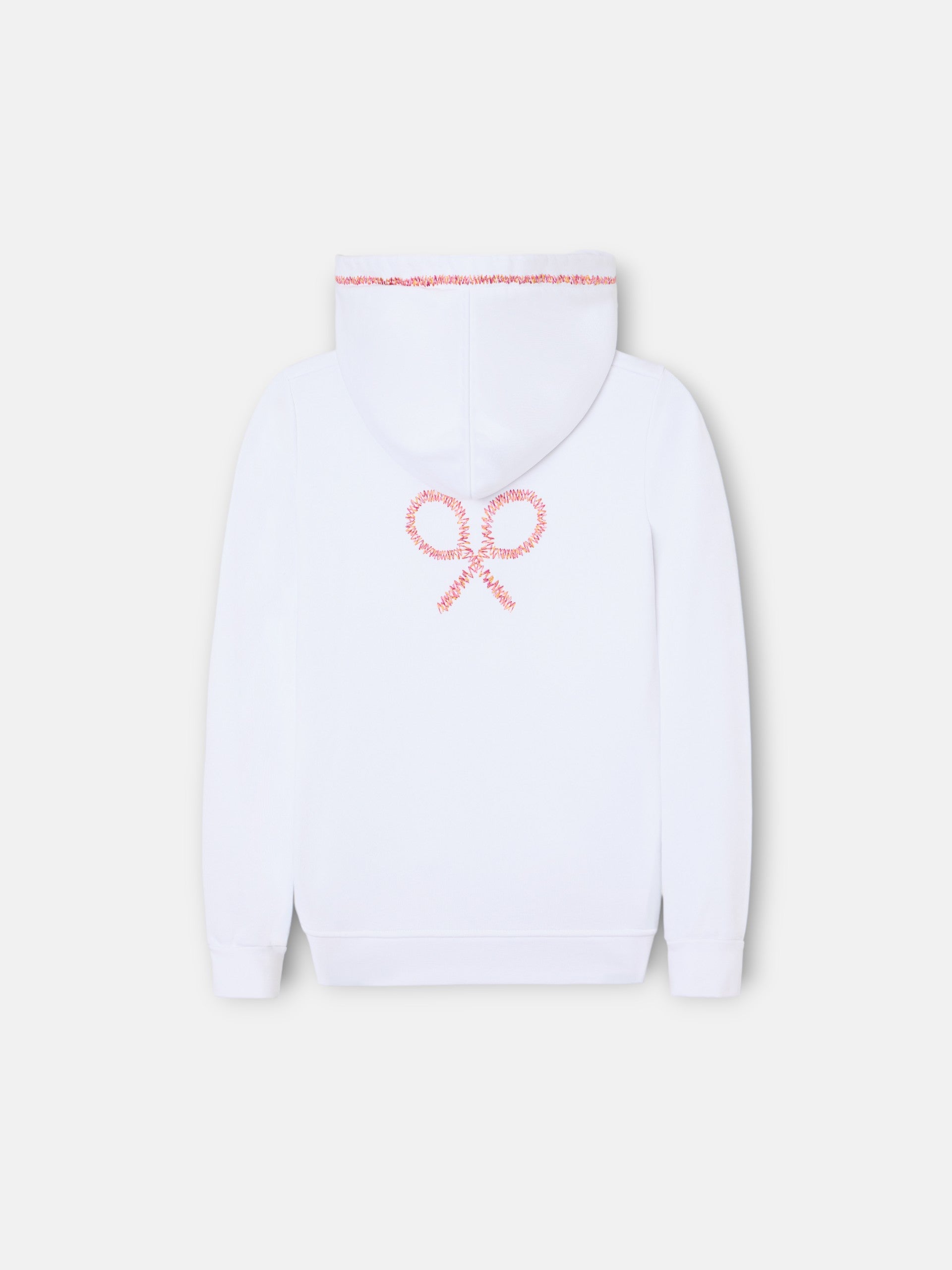 Sudadera girl capucha raqueta etnica blanca