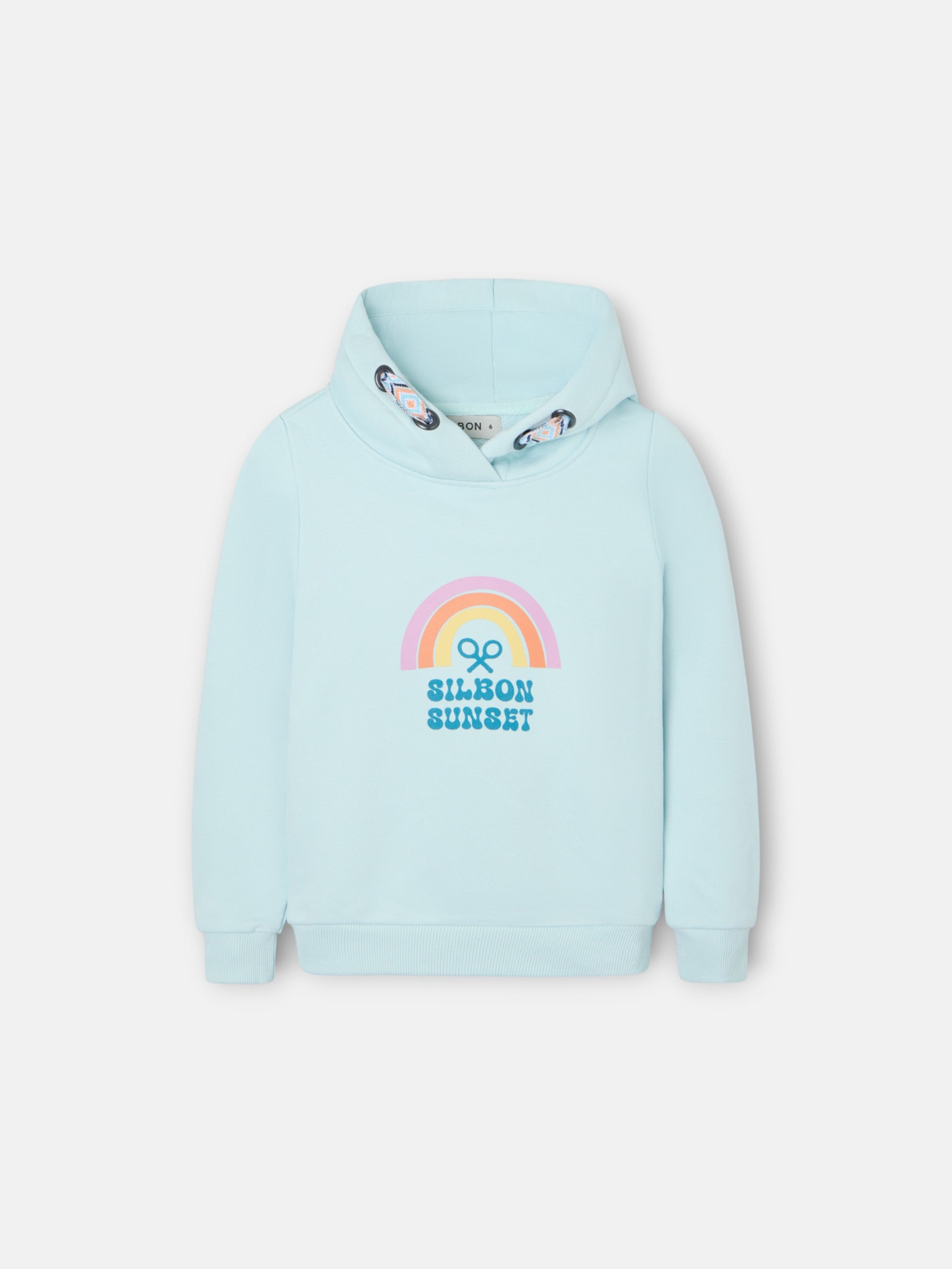 Sudadera girl capucha silbon sunset celeste