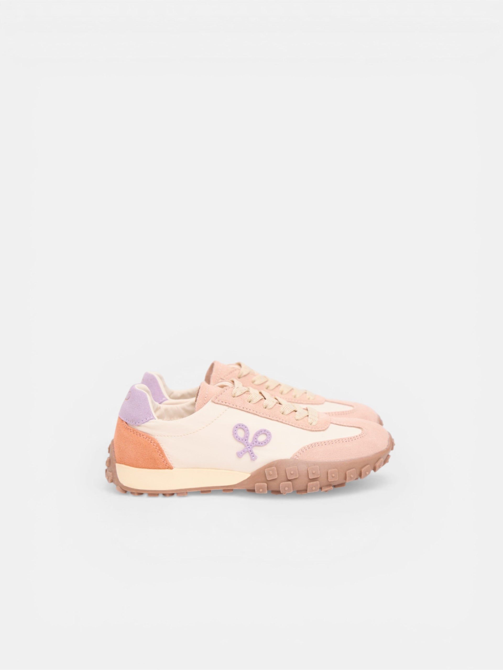 Zapatilla girl running morada y naranja