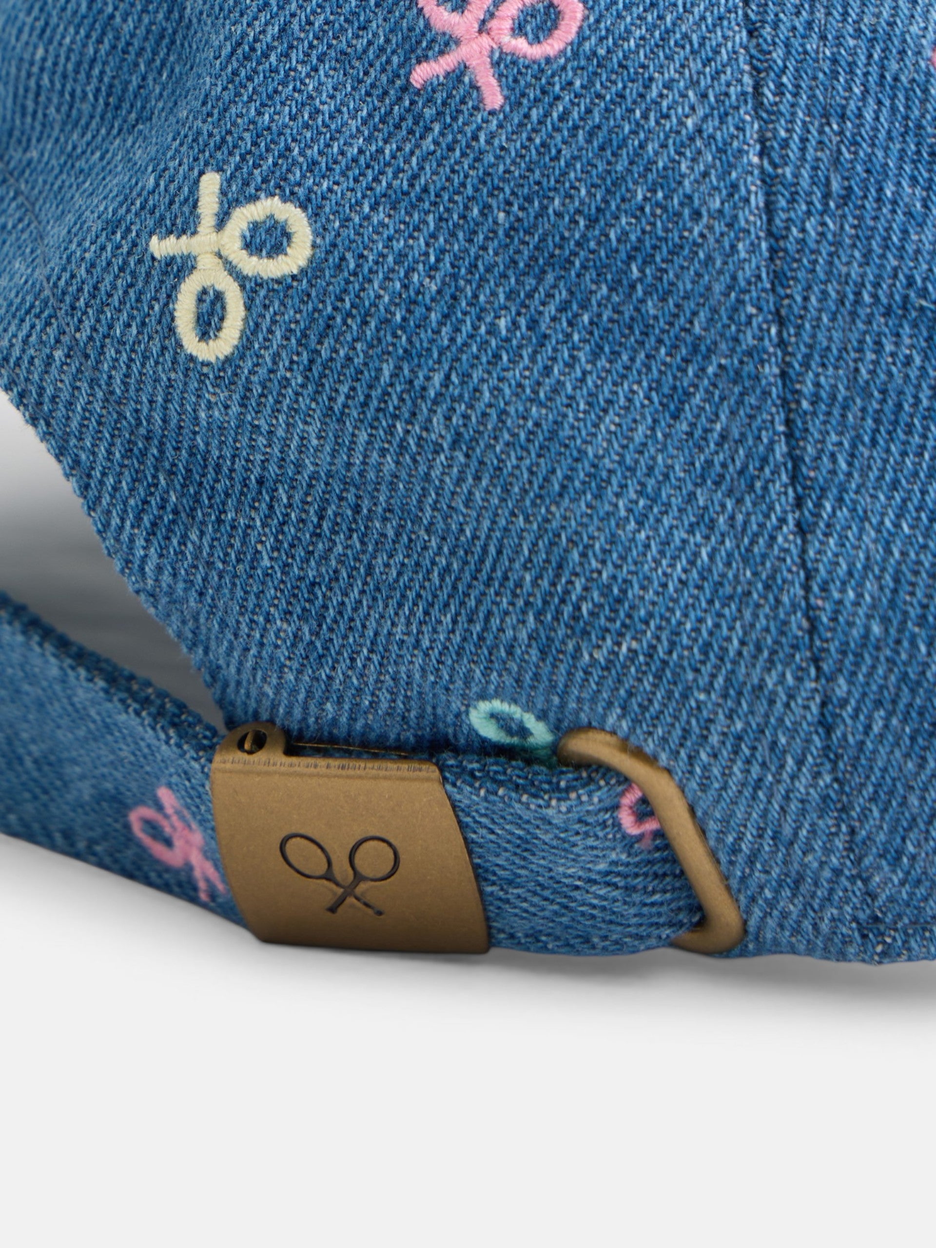Boné menina raquetes denim