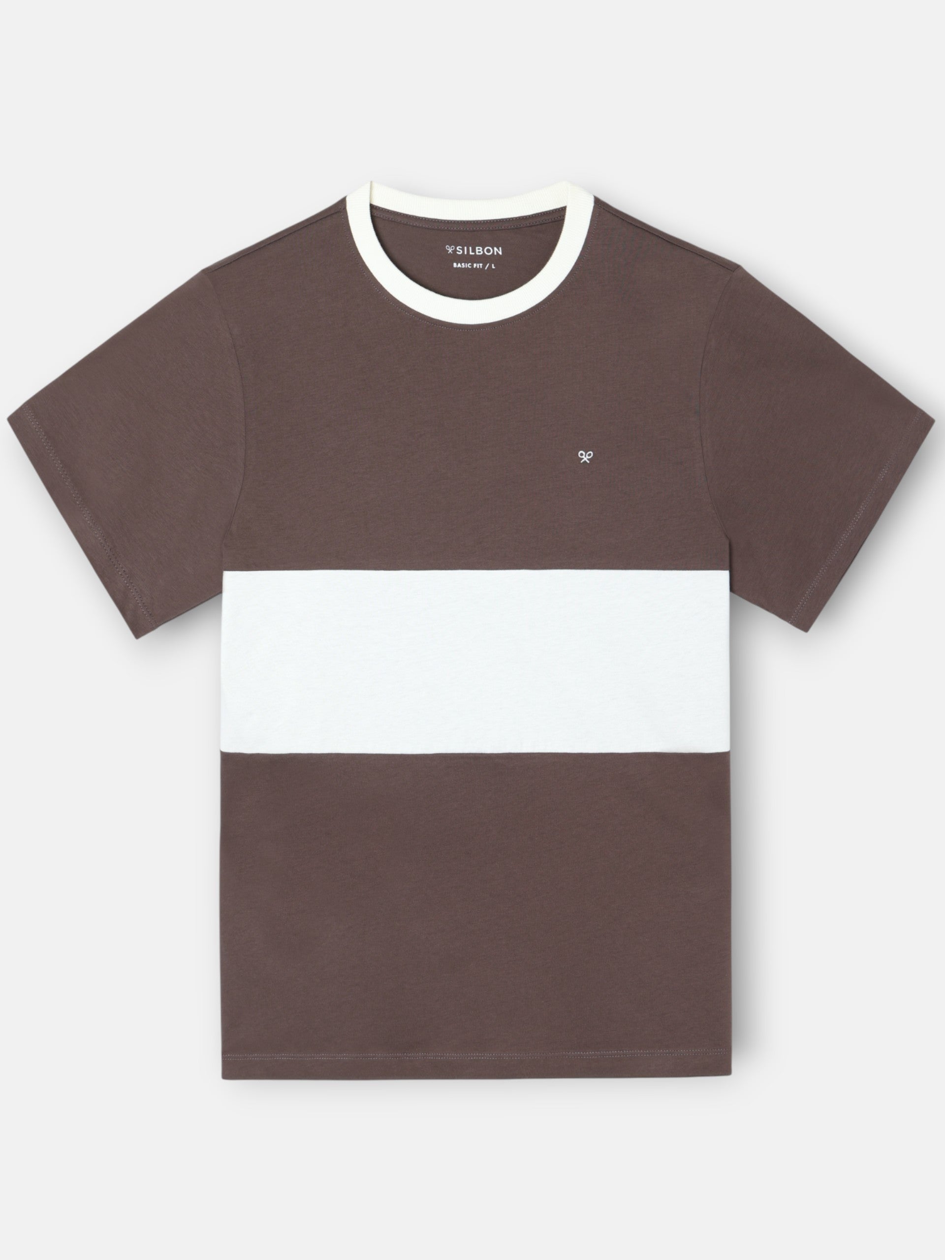 Camiseta raya horizontal cruise marron