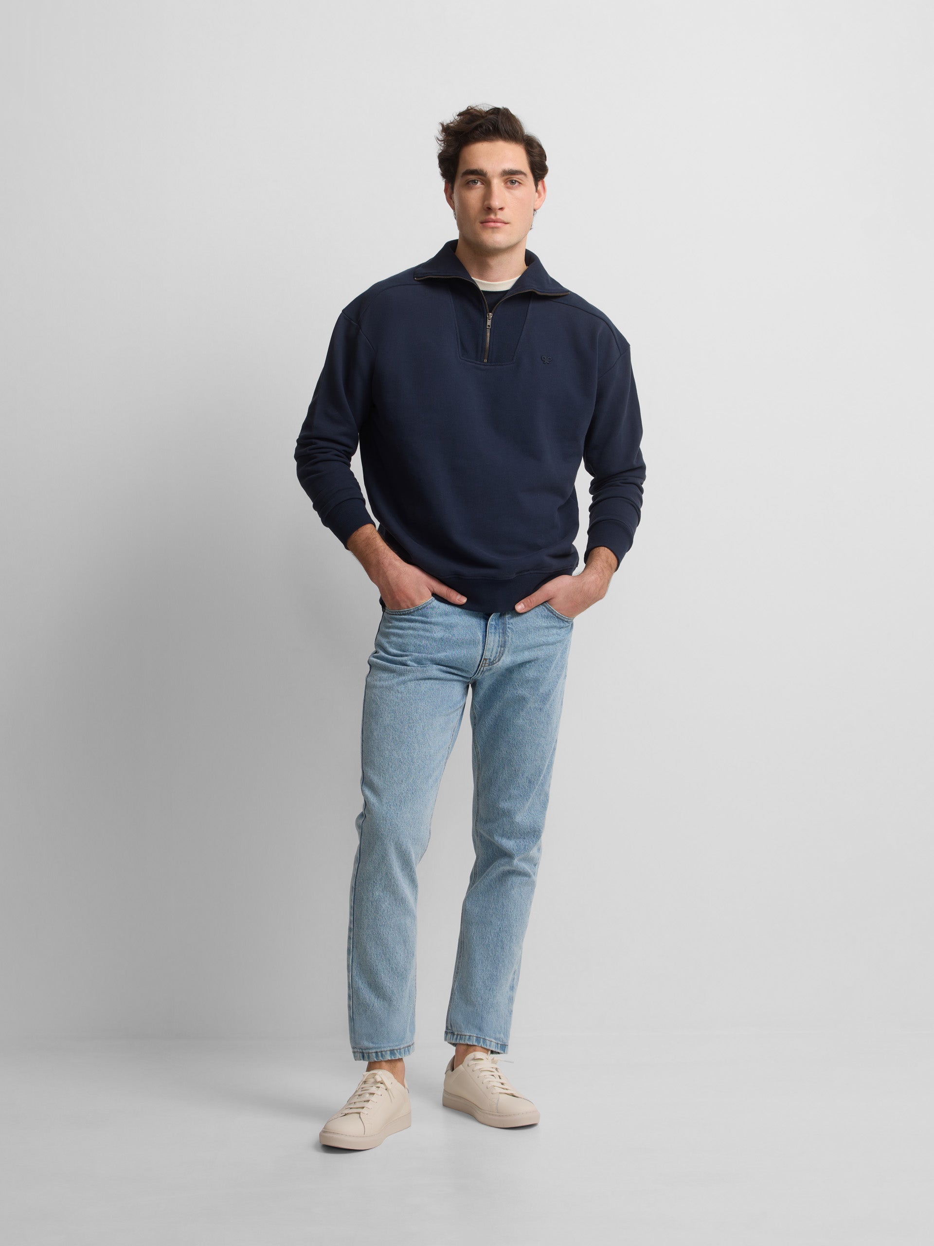 Navy blue cruise half-zip sweatshirt