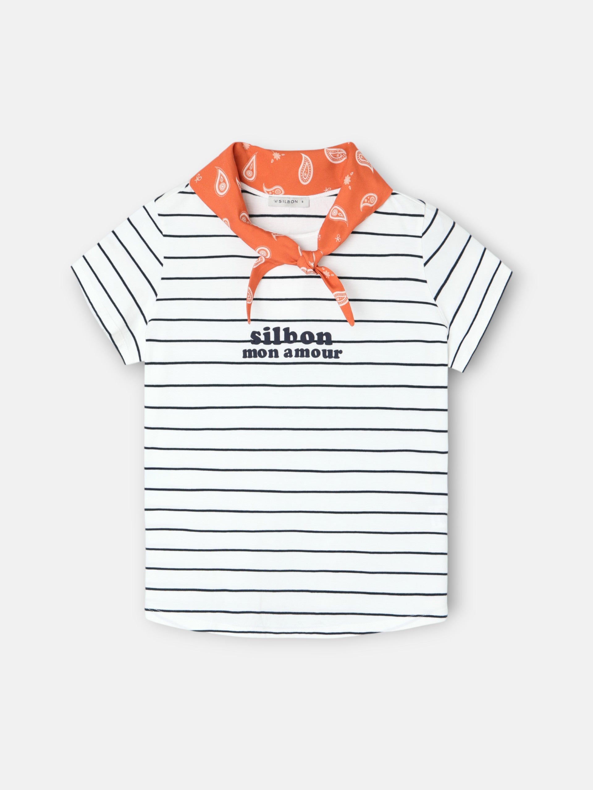 Camiseta woman aplique silbon bandana azul
